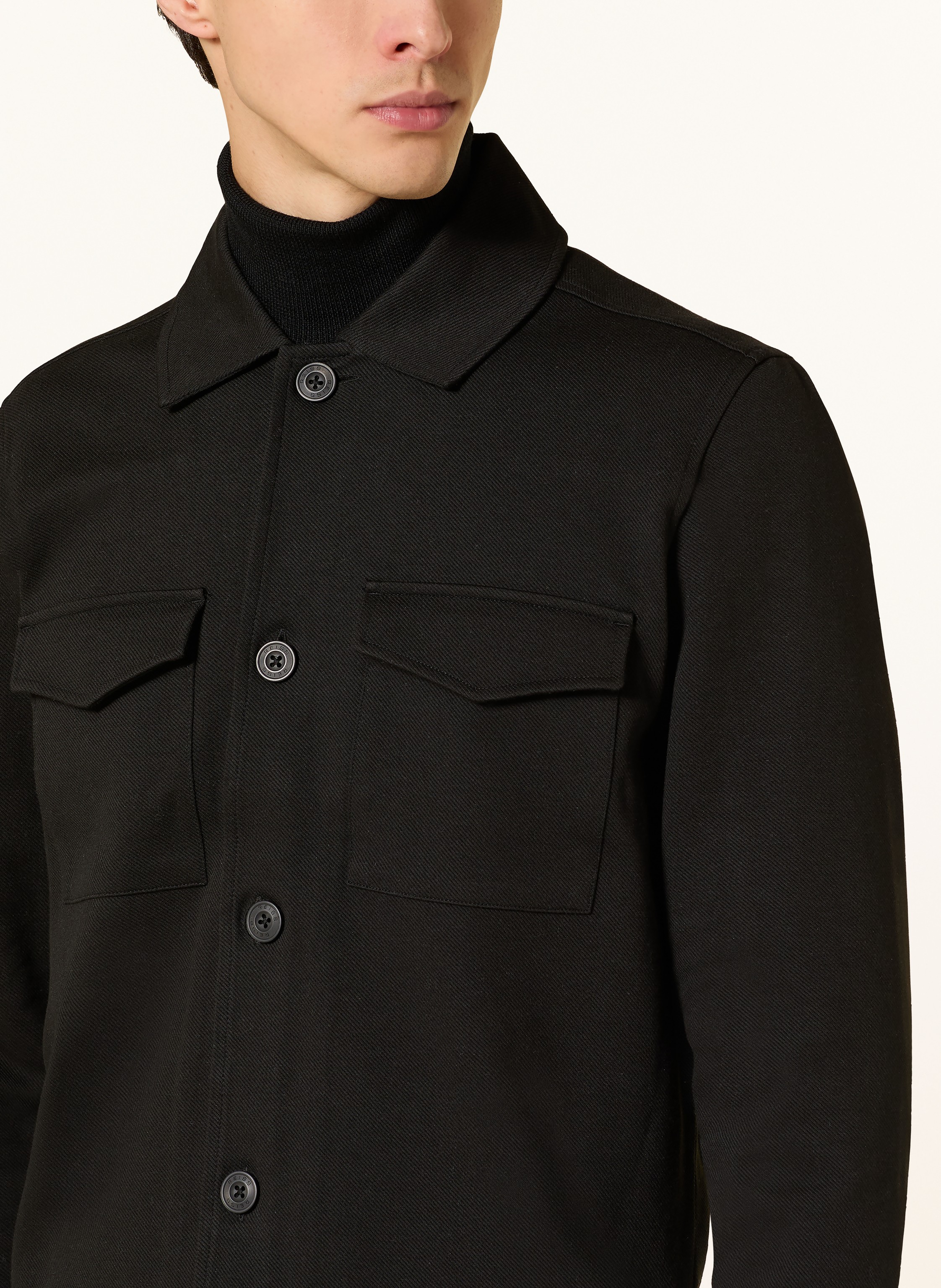 Thumbnail - Reiss Overshirt Finley Regular Fit schwarz
