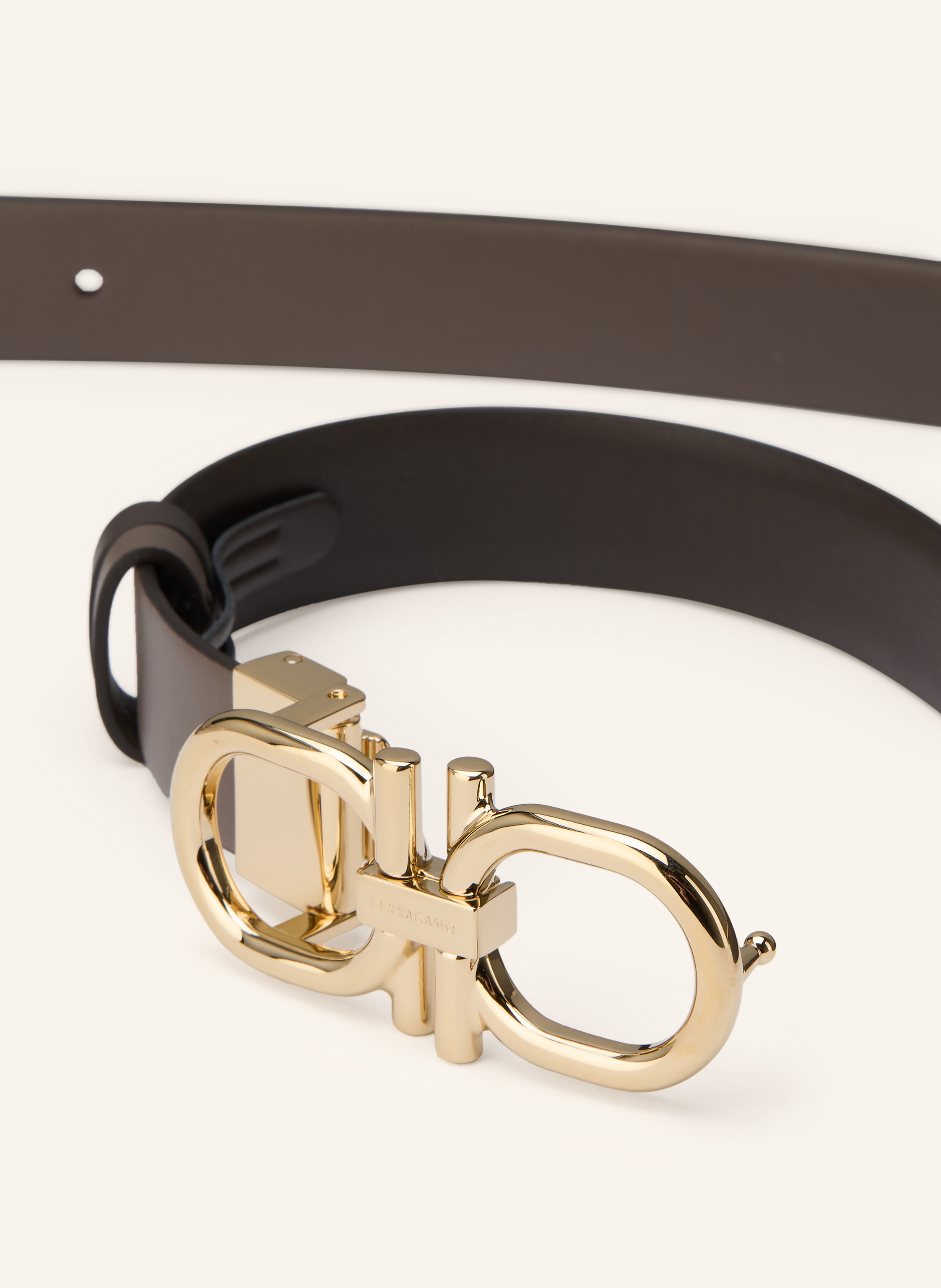 Thumbnail - Ferragamo Ledergürtel Zum Wenden grau