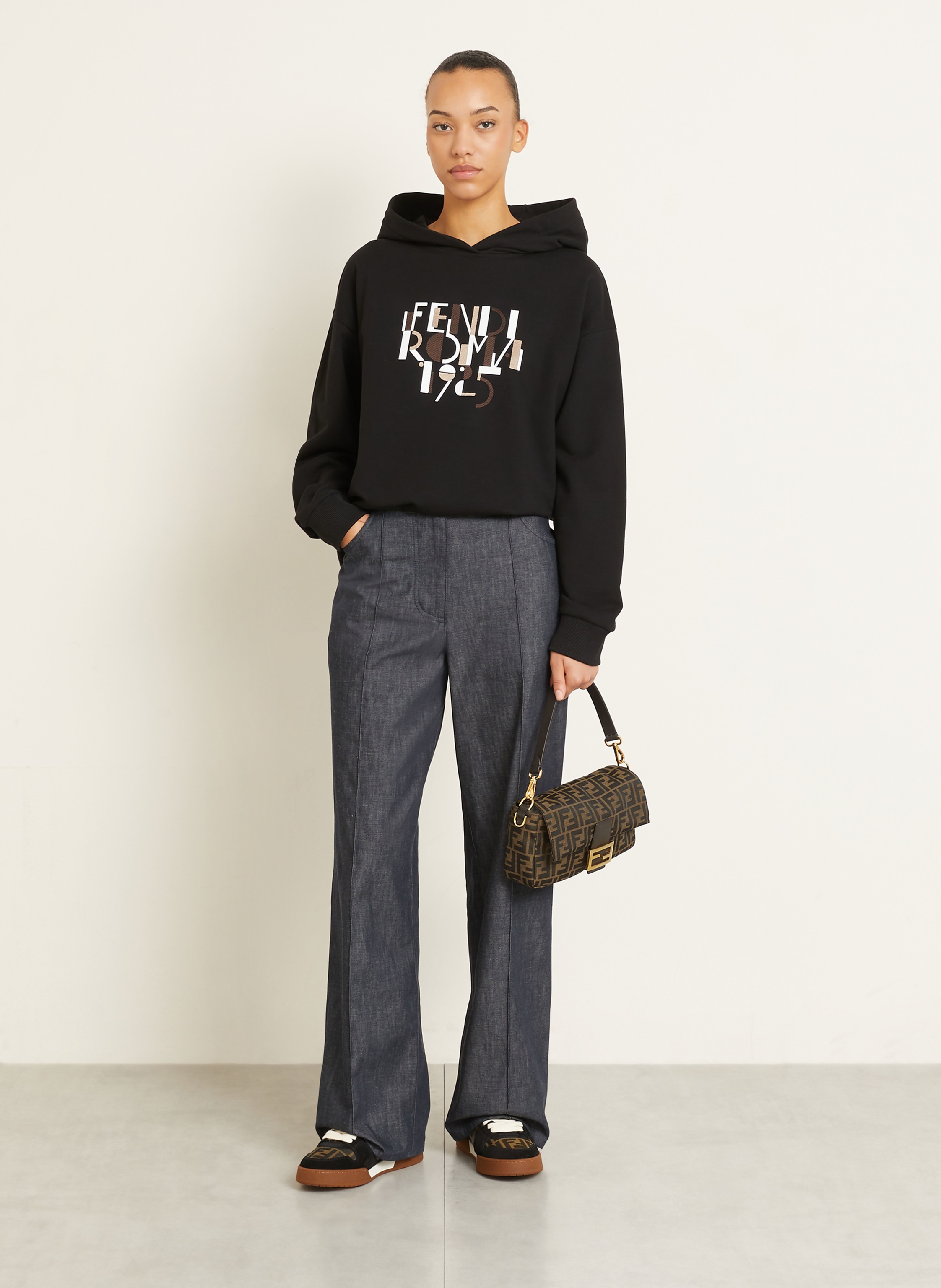 Thumbnail - Fendi Handtasche Baguette Medium braun