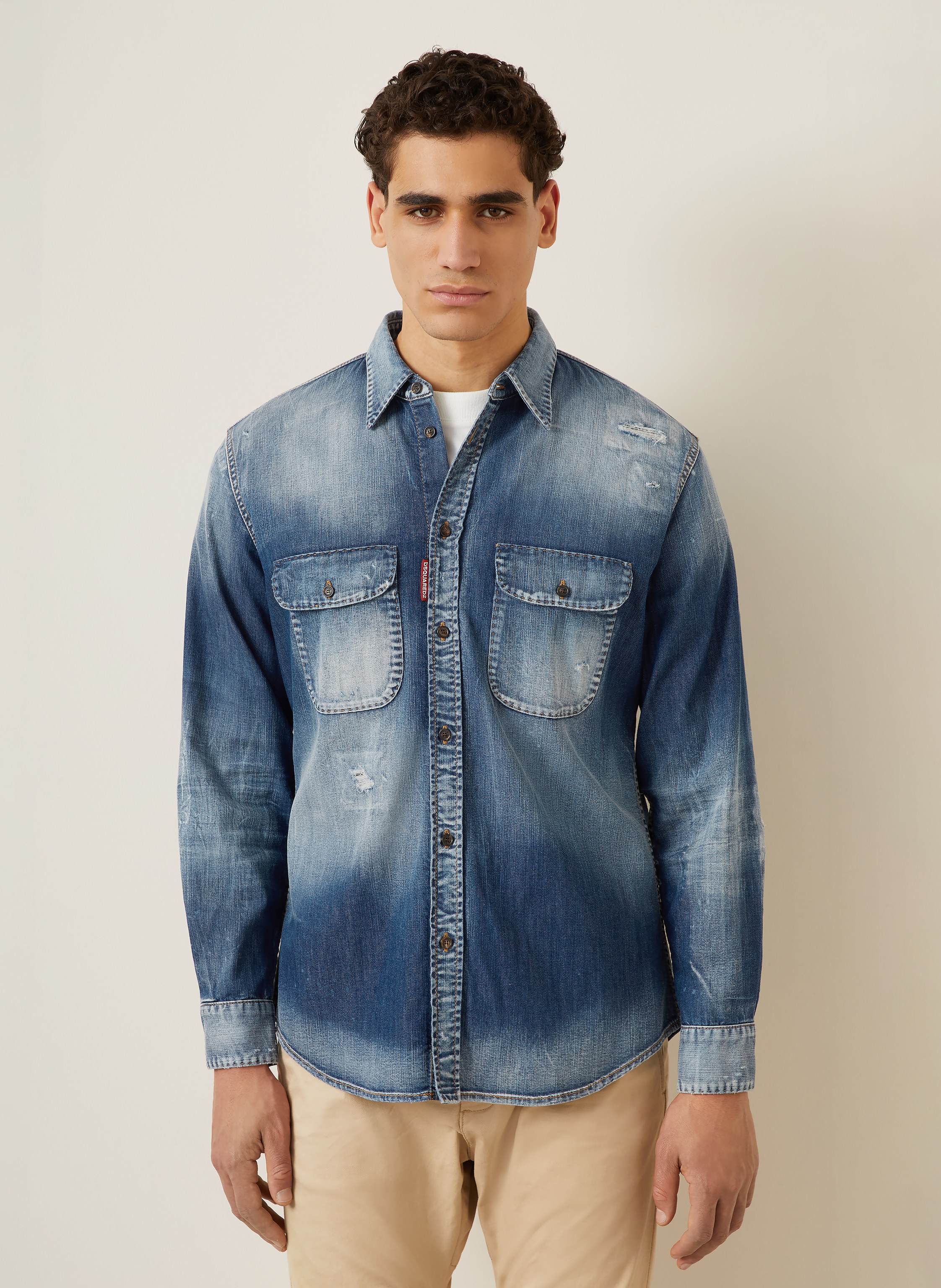 Thumbnail - dsquared2 Jeanshemd Comfort Fit blau