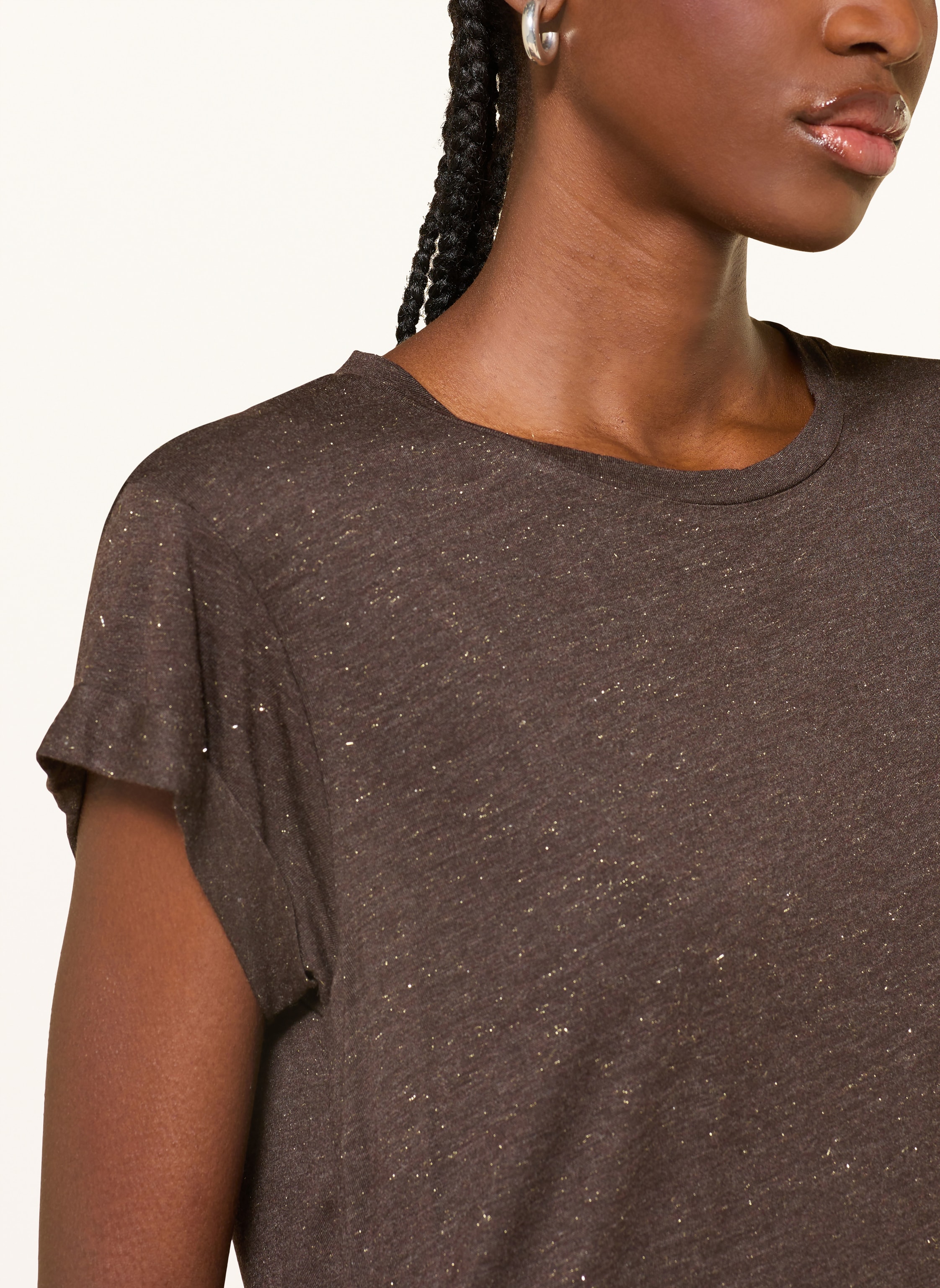 Thumbnail - Allsaints T-Shirt Anna Mit Glitzergarn braun