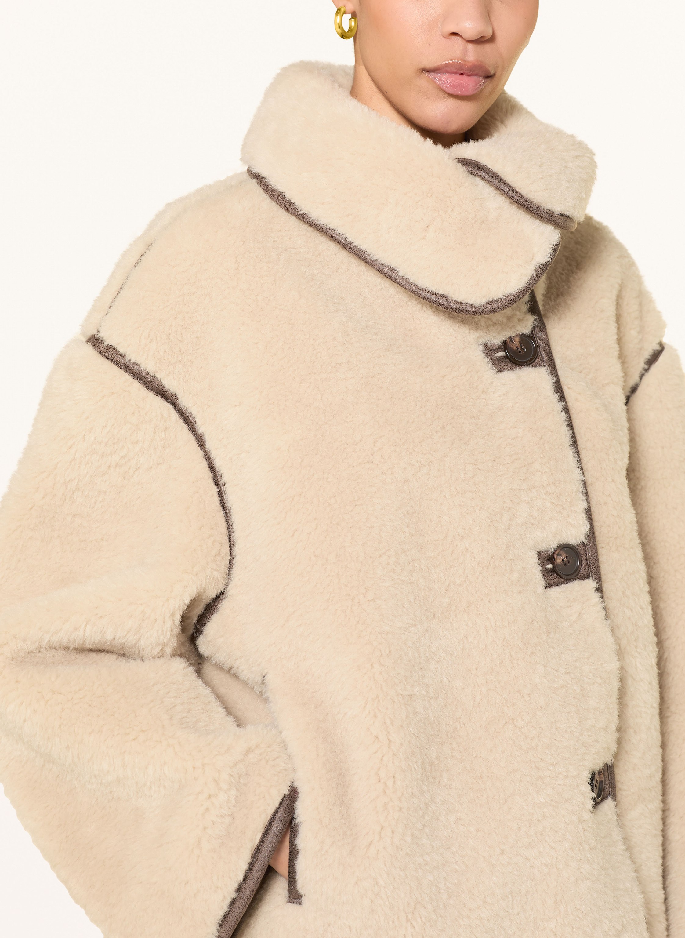 Thumbnail - Arket Kunstfell-Jacke beige