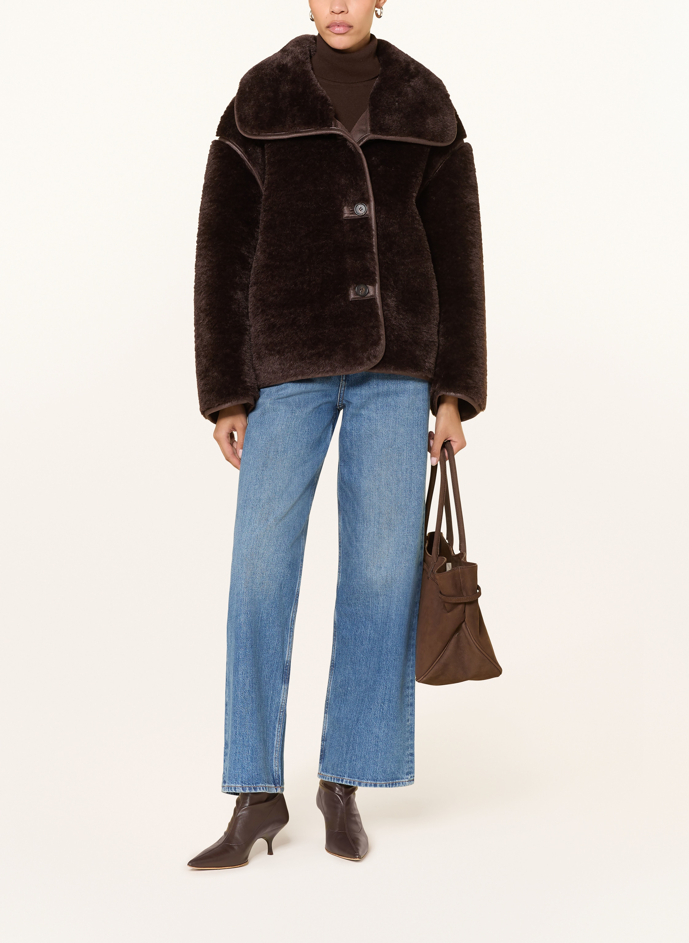 Thumbnail - Arket Kunstfell-Jacke braun