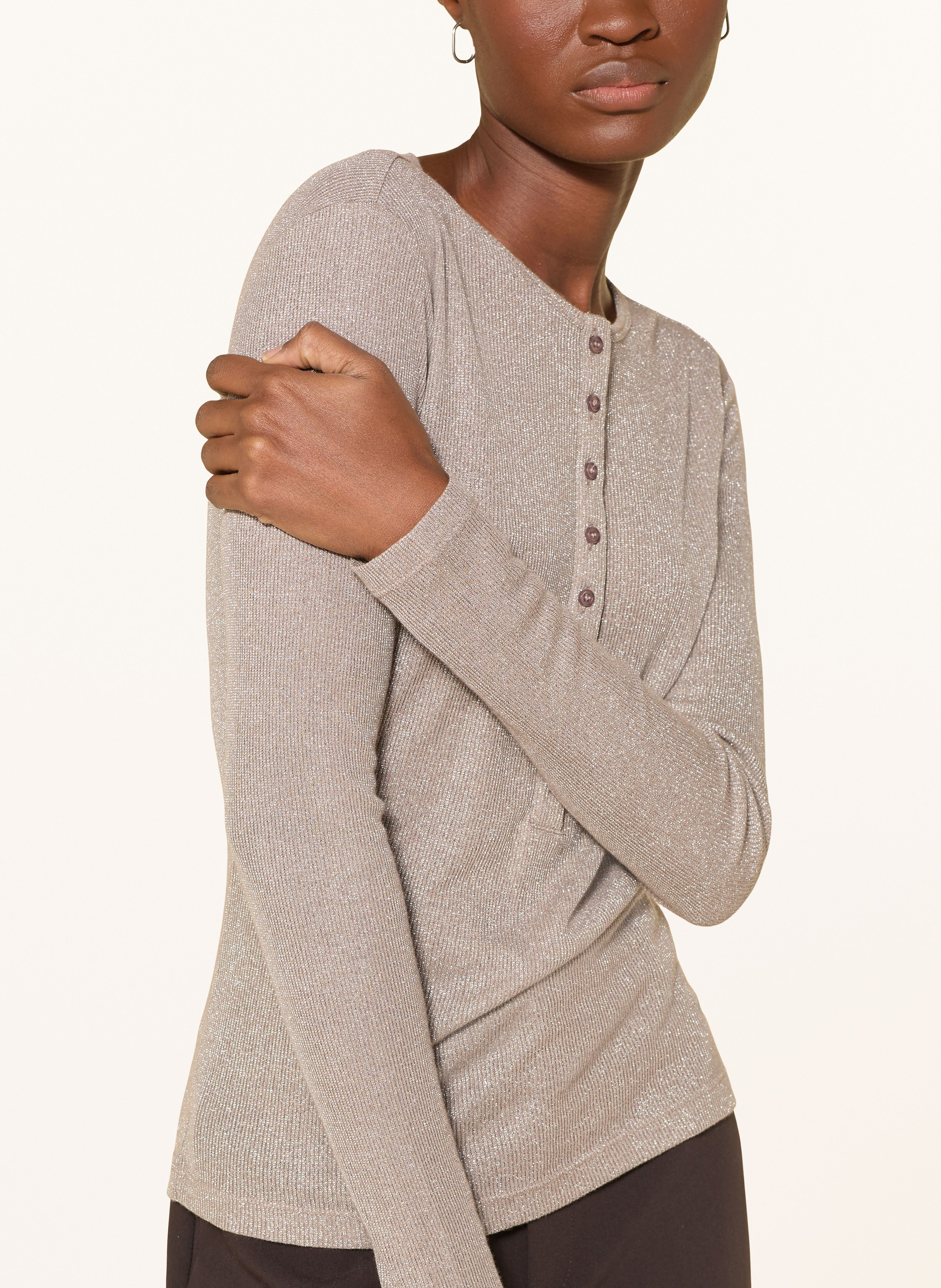 Thumbnail - Opus Longsleeve Sosmica Mit Glitzergarn beige