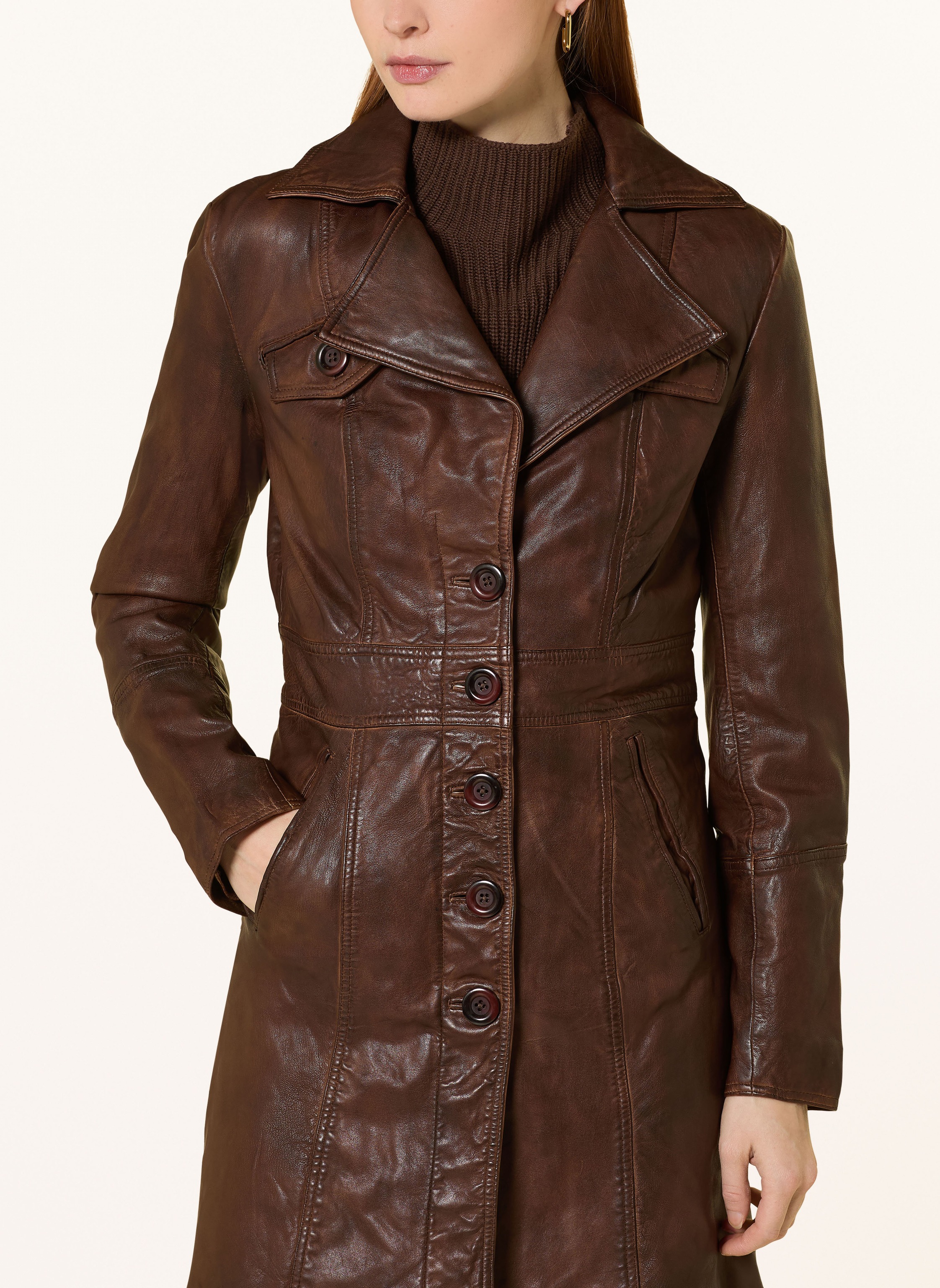 Thumbnail - Ricano Ledermantel braun