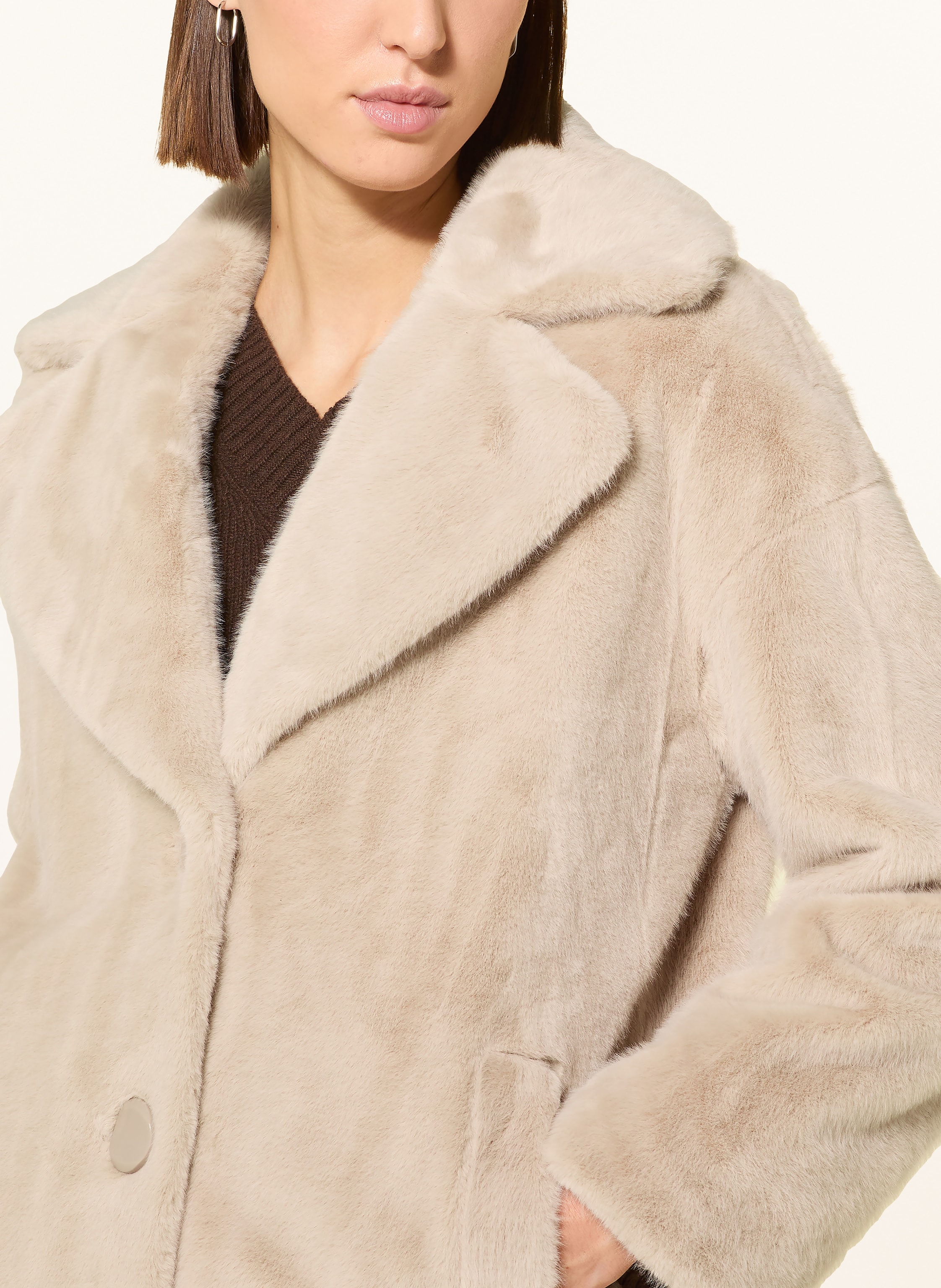 Thumbnail - Joseph Ribkoff Kunstfell-Mantel beige