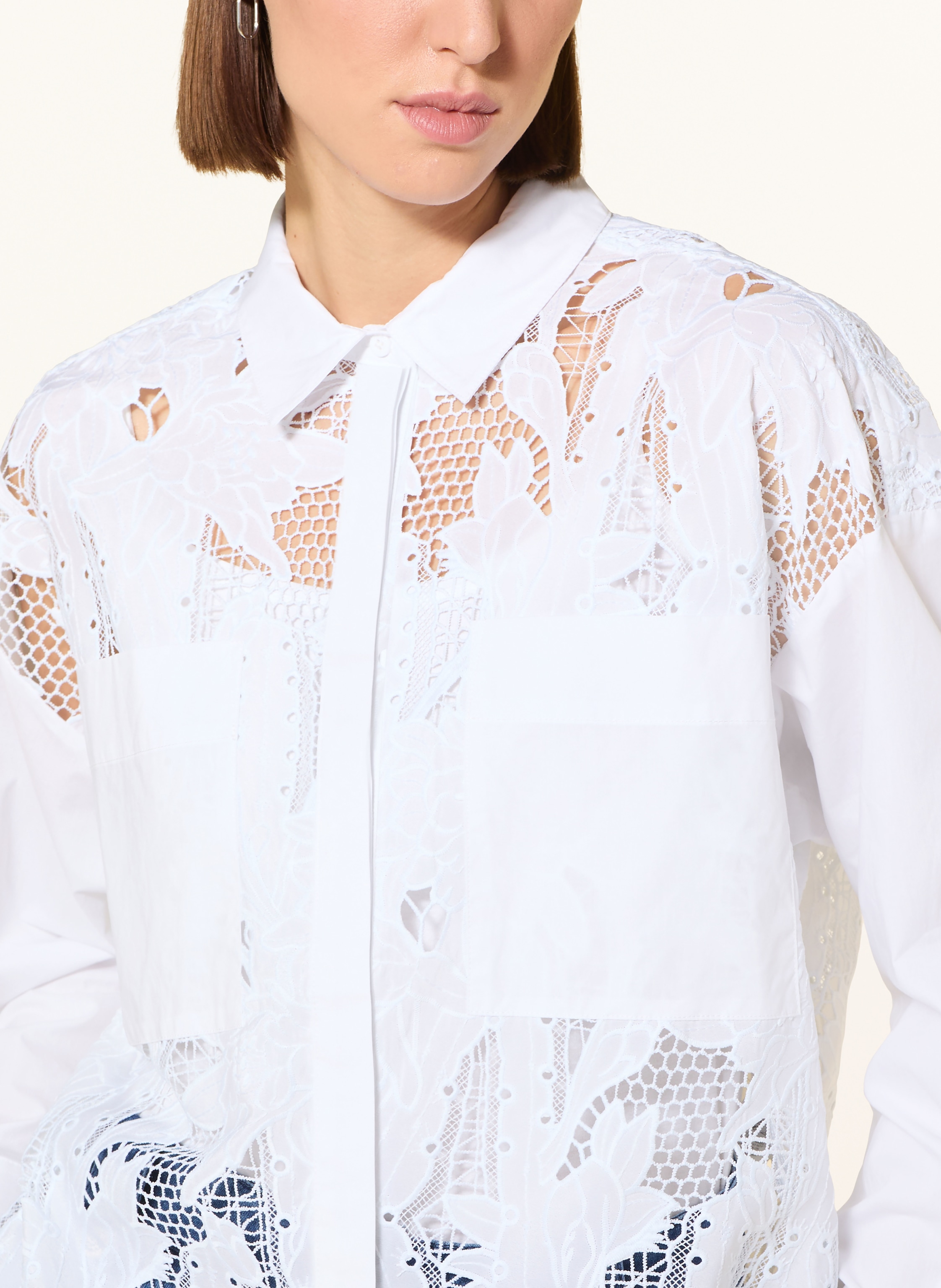 Thumbnail - Joseph Ribkoff Hemdbluse Im Materialmix weiss