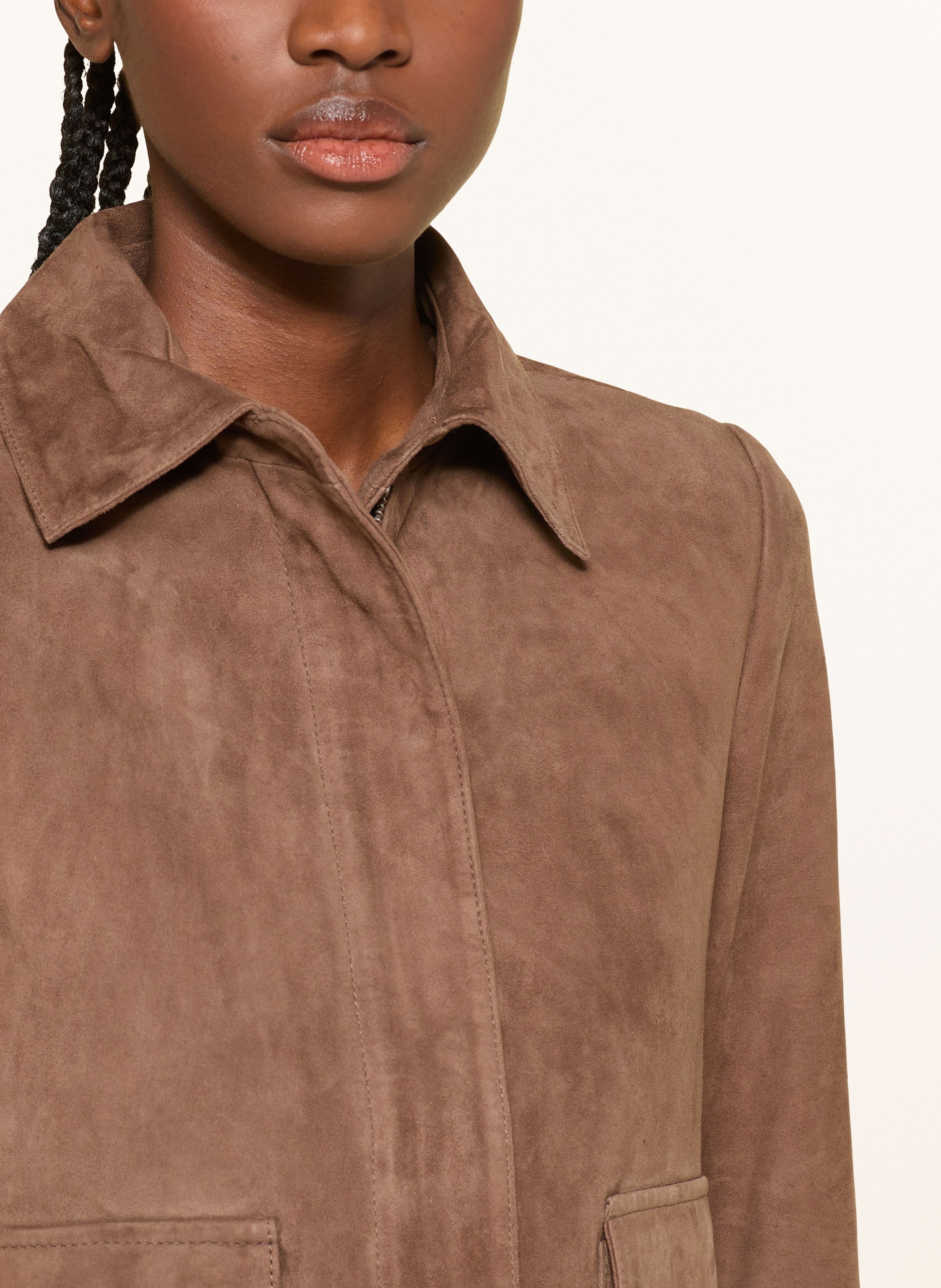 Thumbnail - Reiss Lederjacke Drew beige