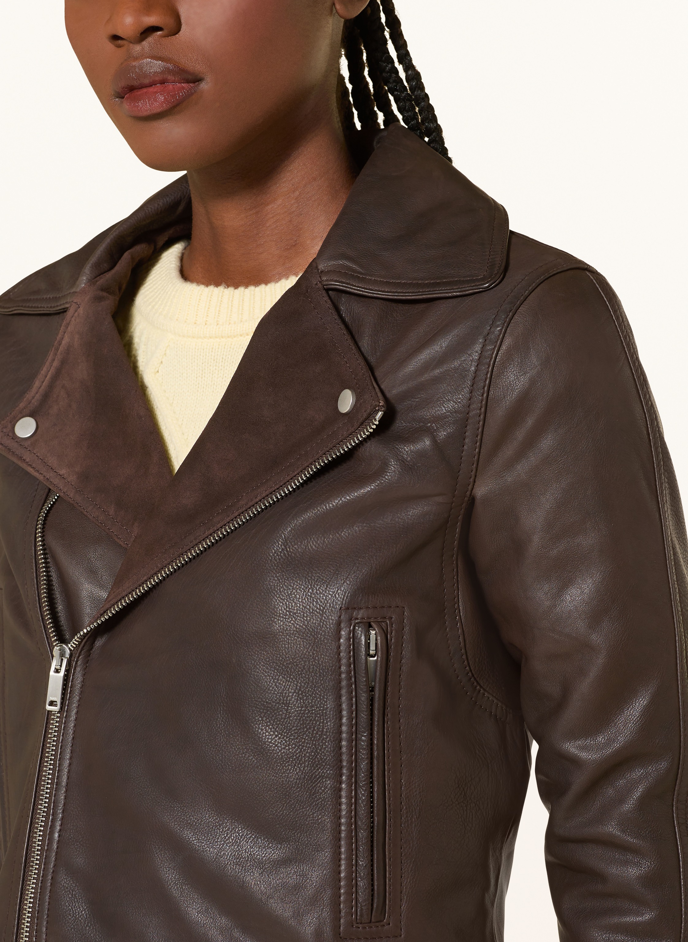 Thumbnail - Reiss Lederjacke Drew braun