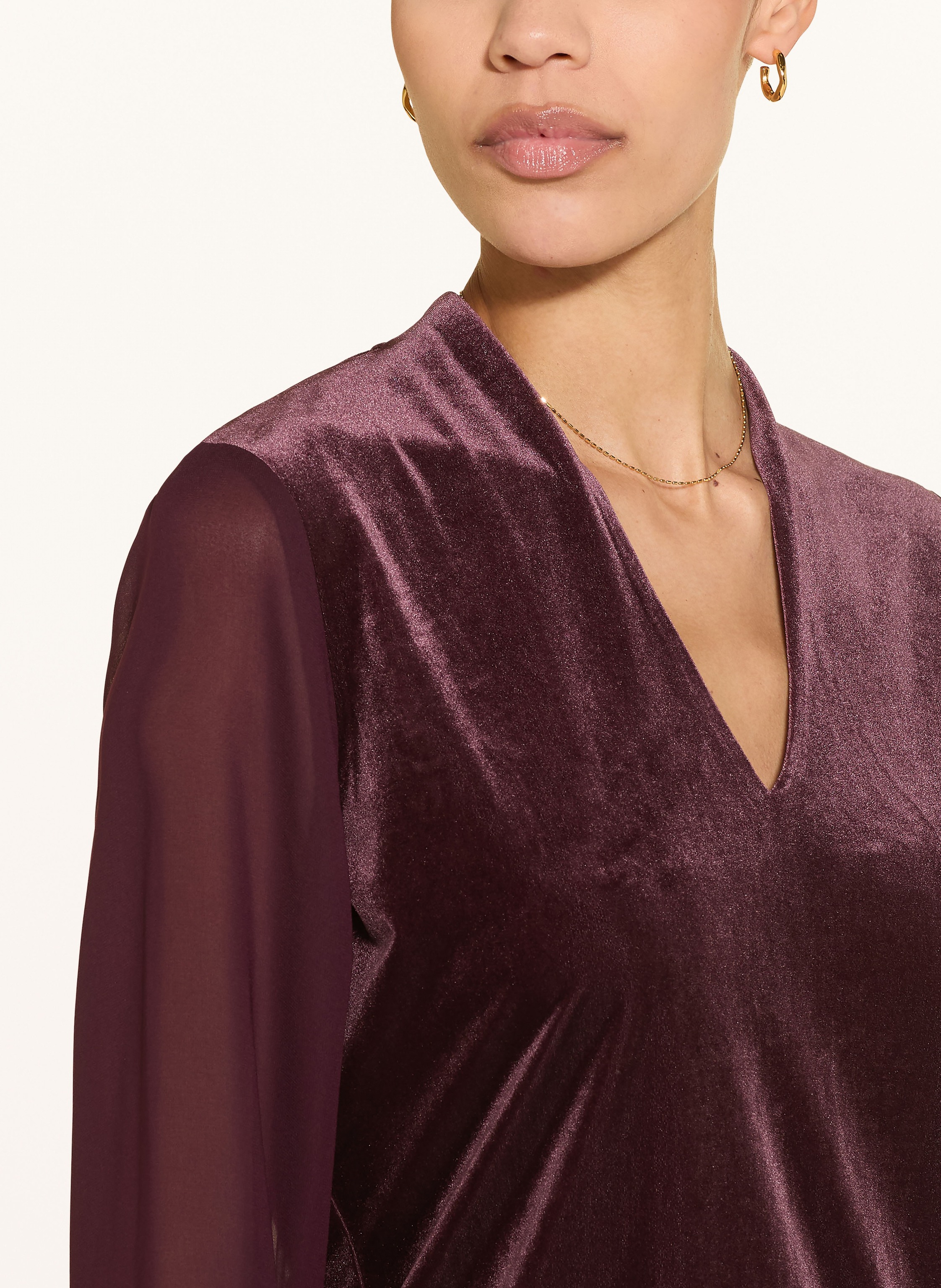 Thumbnail - Hobbs Longsleeve Aimee Im Materialmix rot