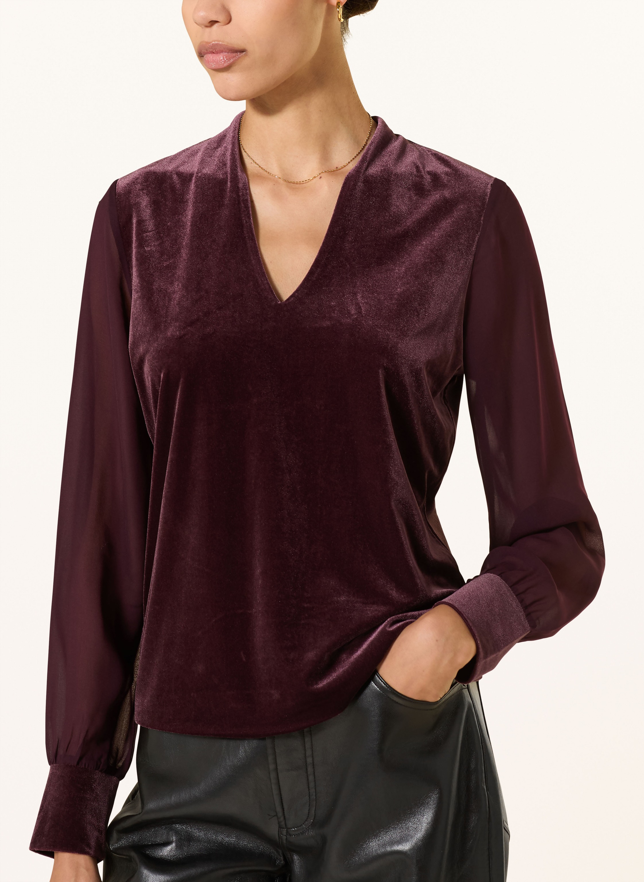 Thumbnail - Hobbs Longsleeve Aimee Im Materialmix rot