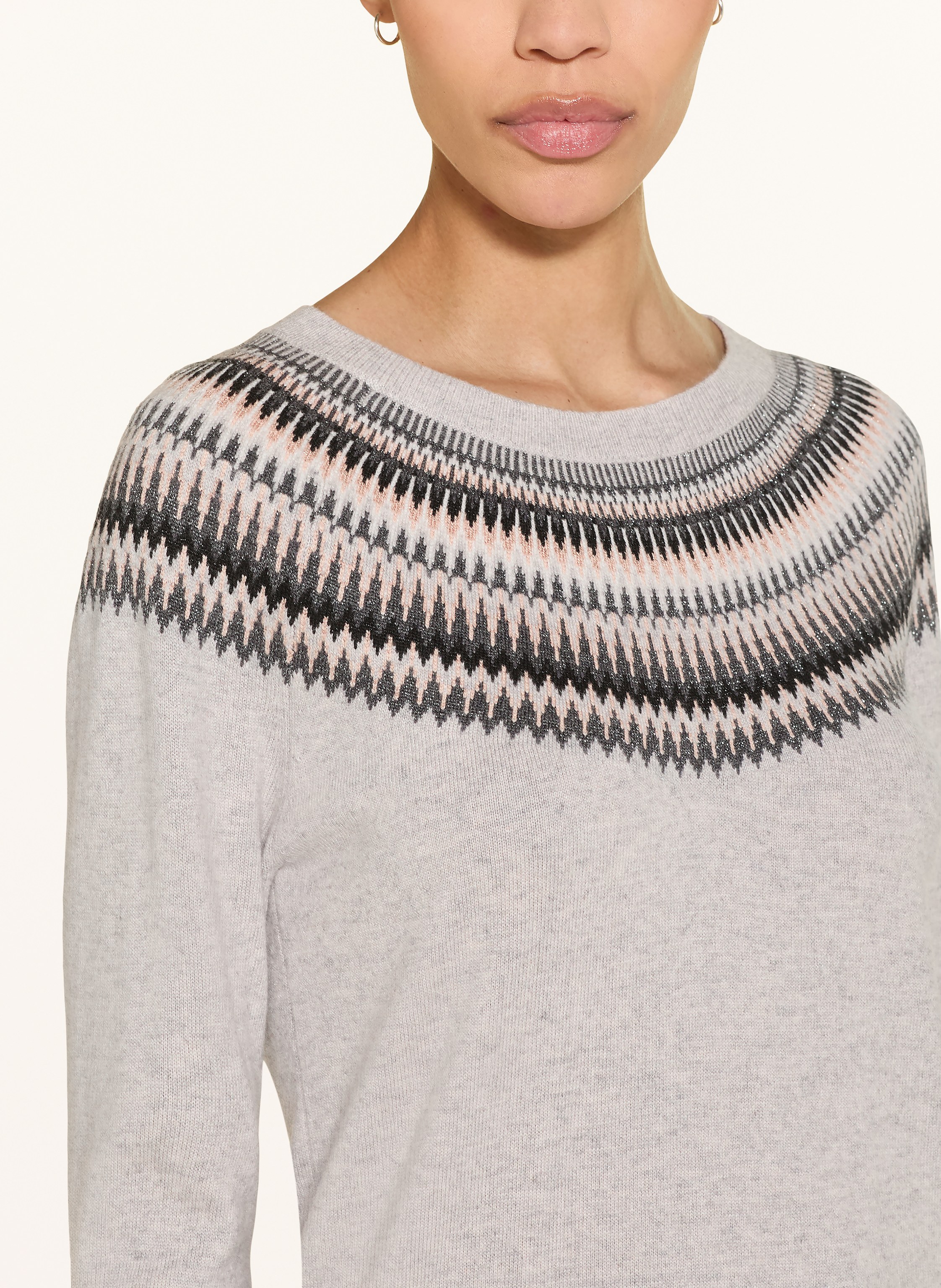 Thumbnail - Hobbs Pullover Greta Mit Merinowolle Und Glitzergarn grau