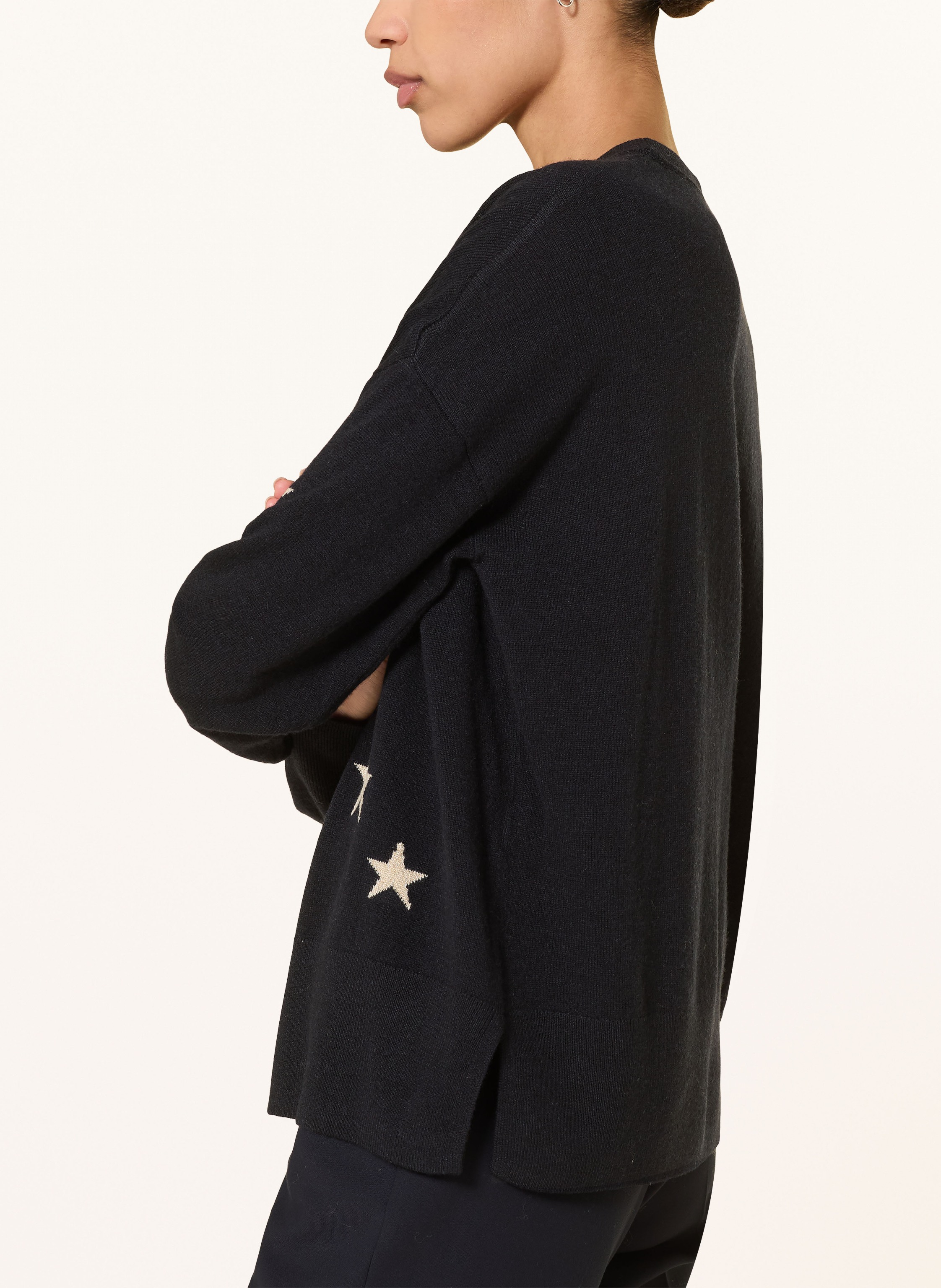 Thumbnail - Hobbs Pullover Arnelle Mit Merinowolle Und Glitzergarn blau