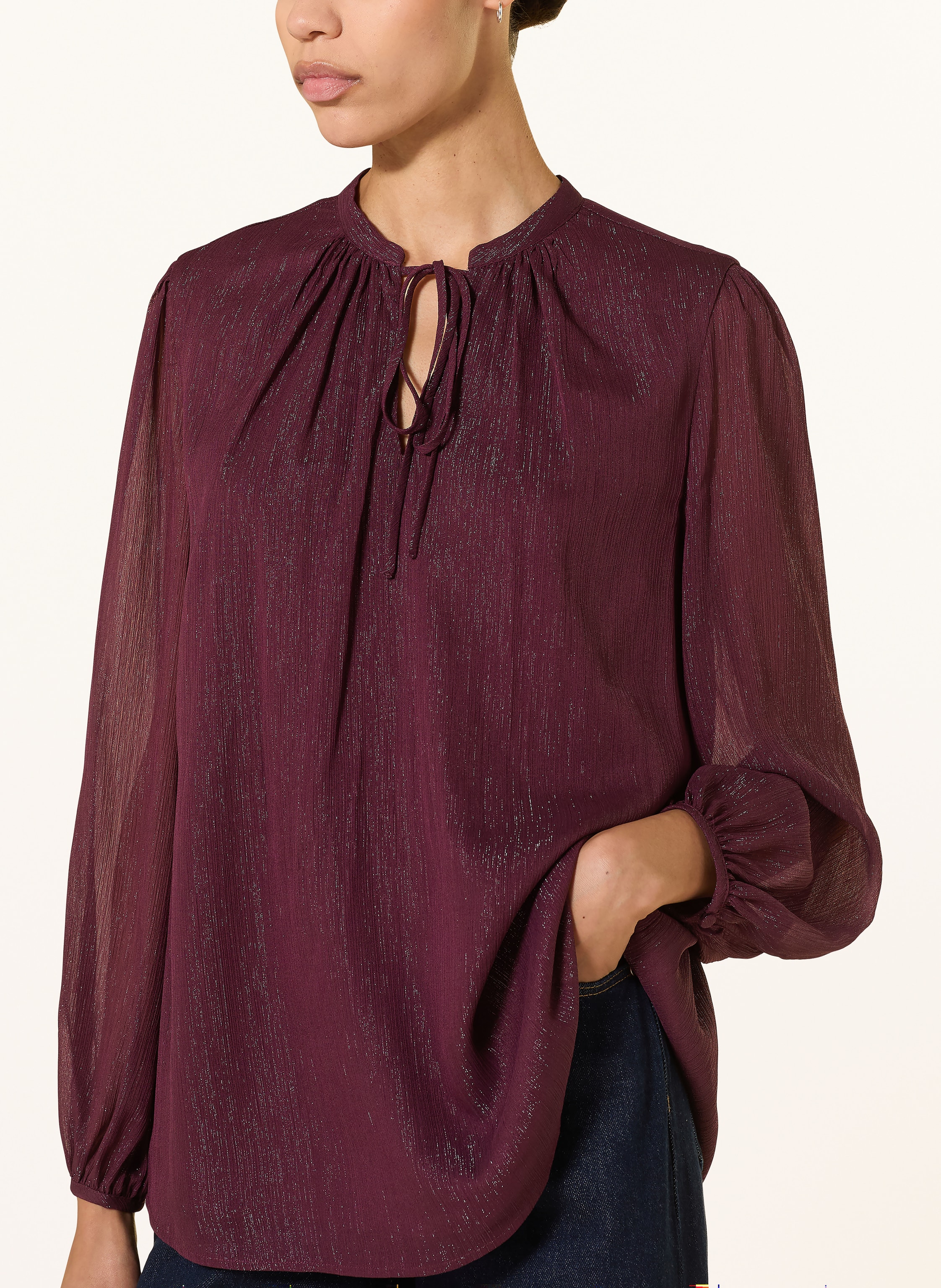 Thumbnail - Hobbs Bluse Vivien Mit Glitzergarn lila