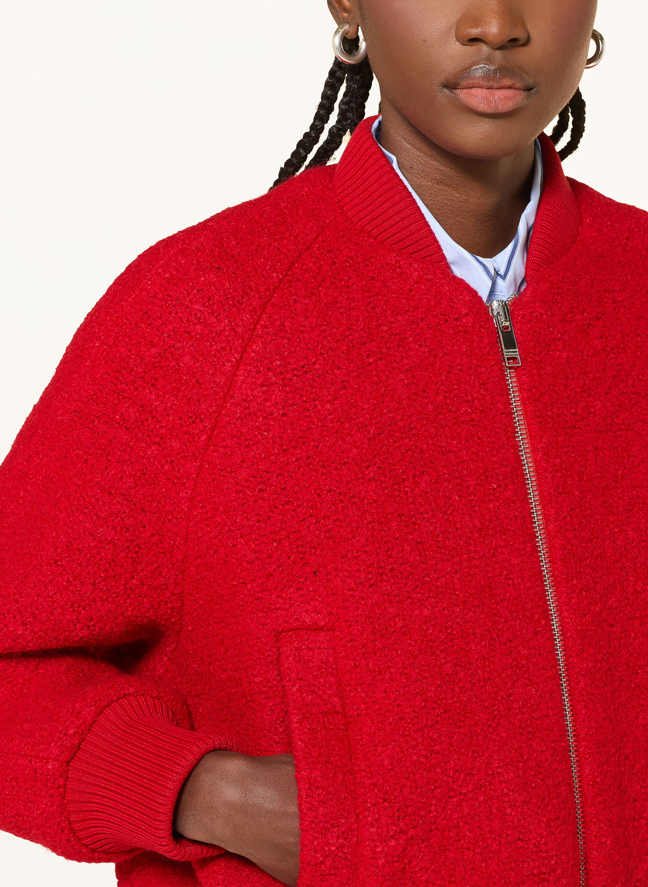 Thumbnail - Claudie Pierlot Bouclé-Blouson rot