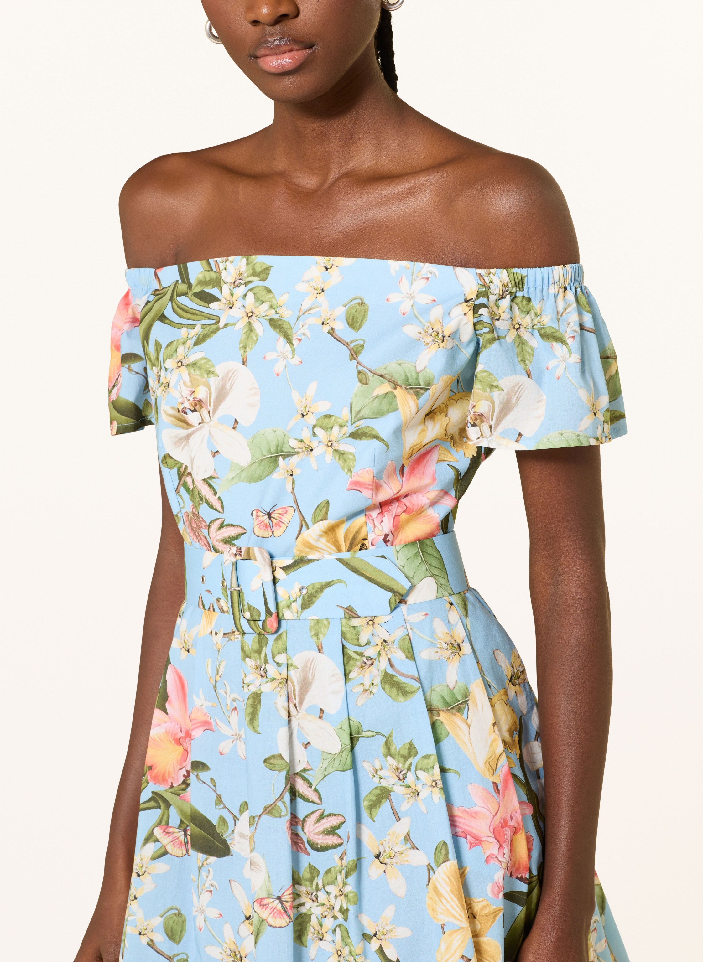 Thumbnail - The Abito Off-Shoulder-Kleid blau