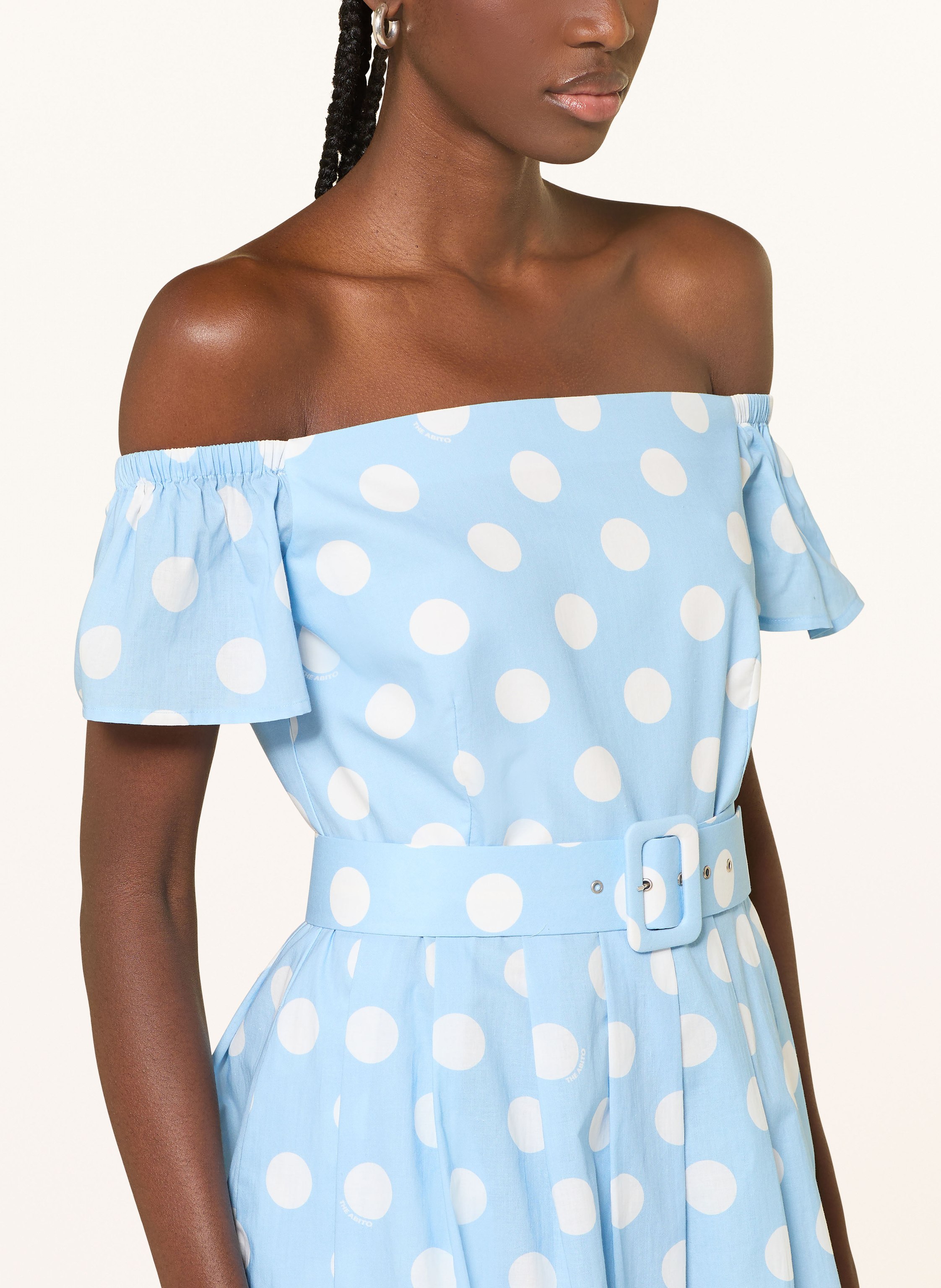 Thumbnail - The Abito Off-Shoulder-Kleid blau