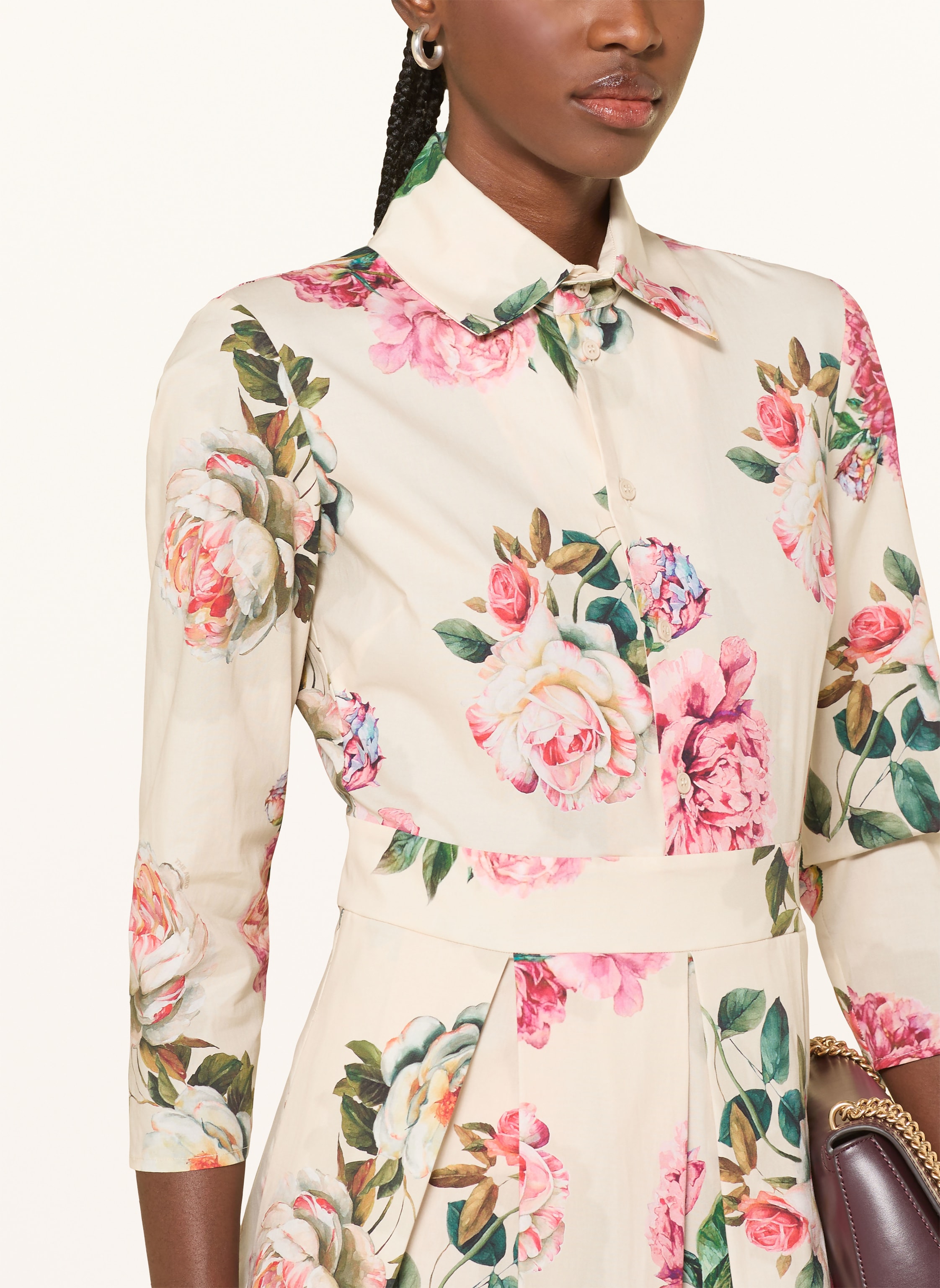 Thumbnail - The Abito Hemdblusenkleid Mit 3/4-Arm beige