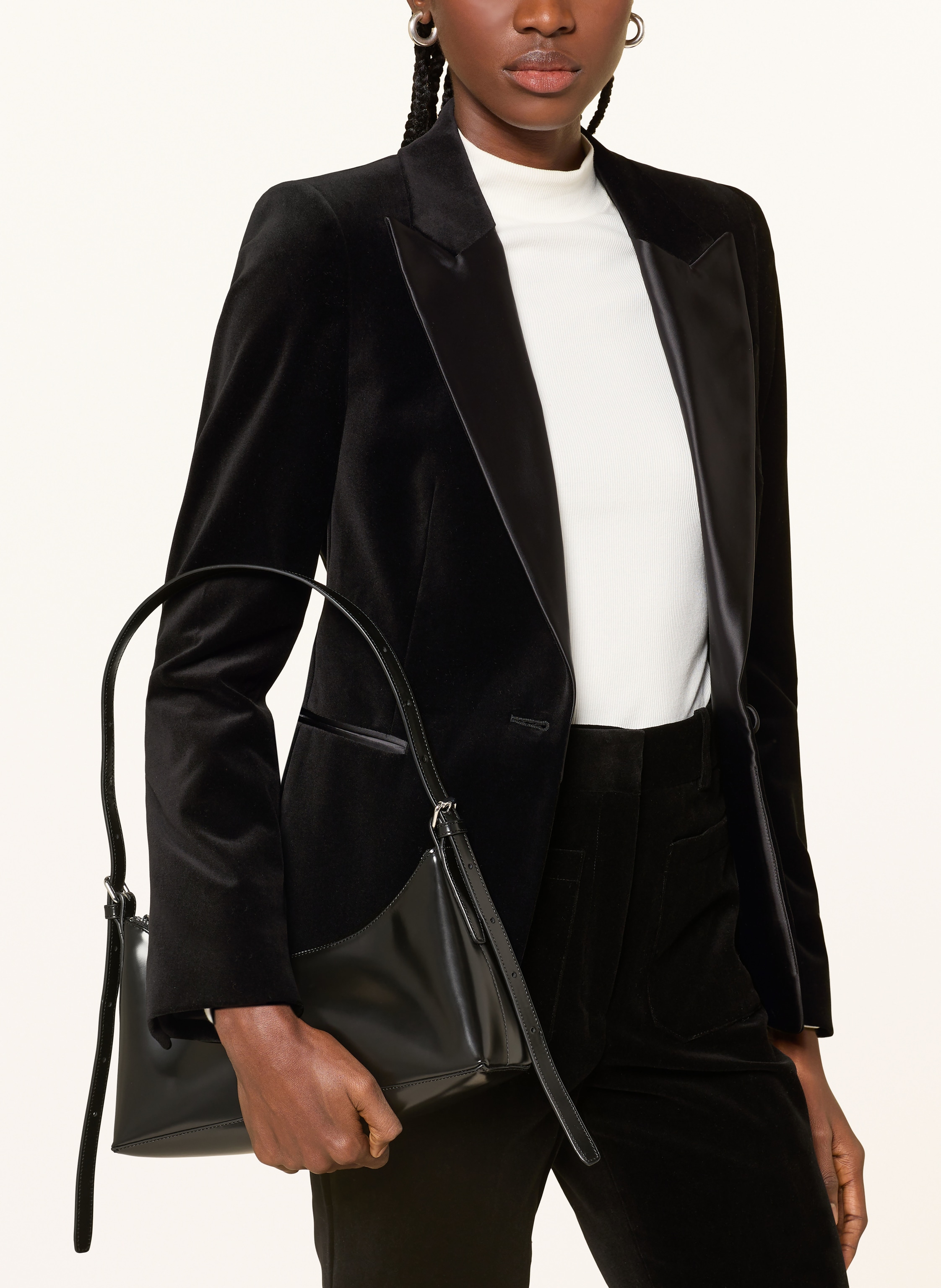 Thumbnail - Reiss Samtblazer Myrtle schwarz