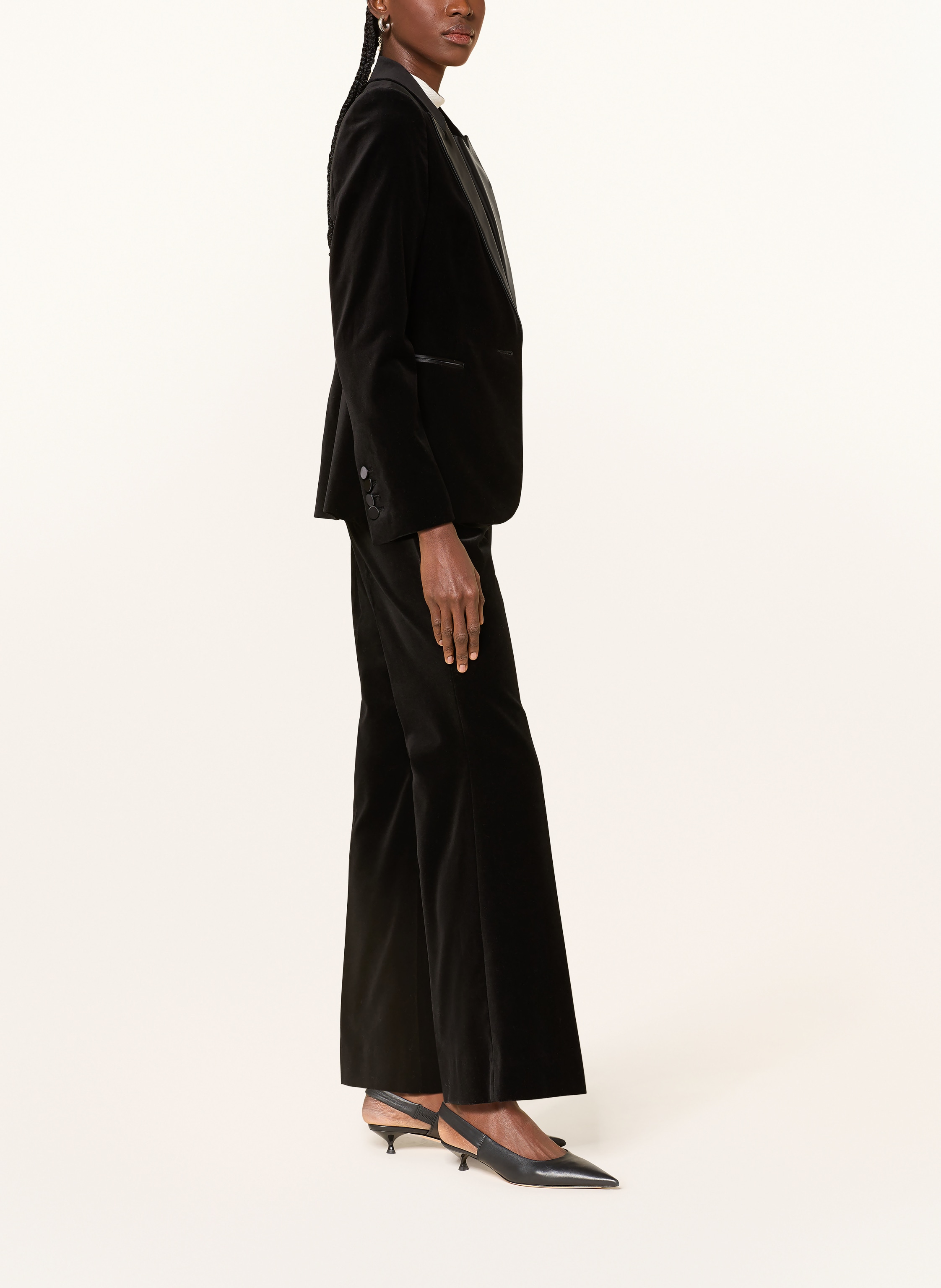 Thumbnail - Reiss Bootcut-Hose Myrtle Aus Samt schwarz