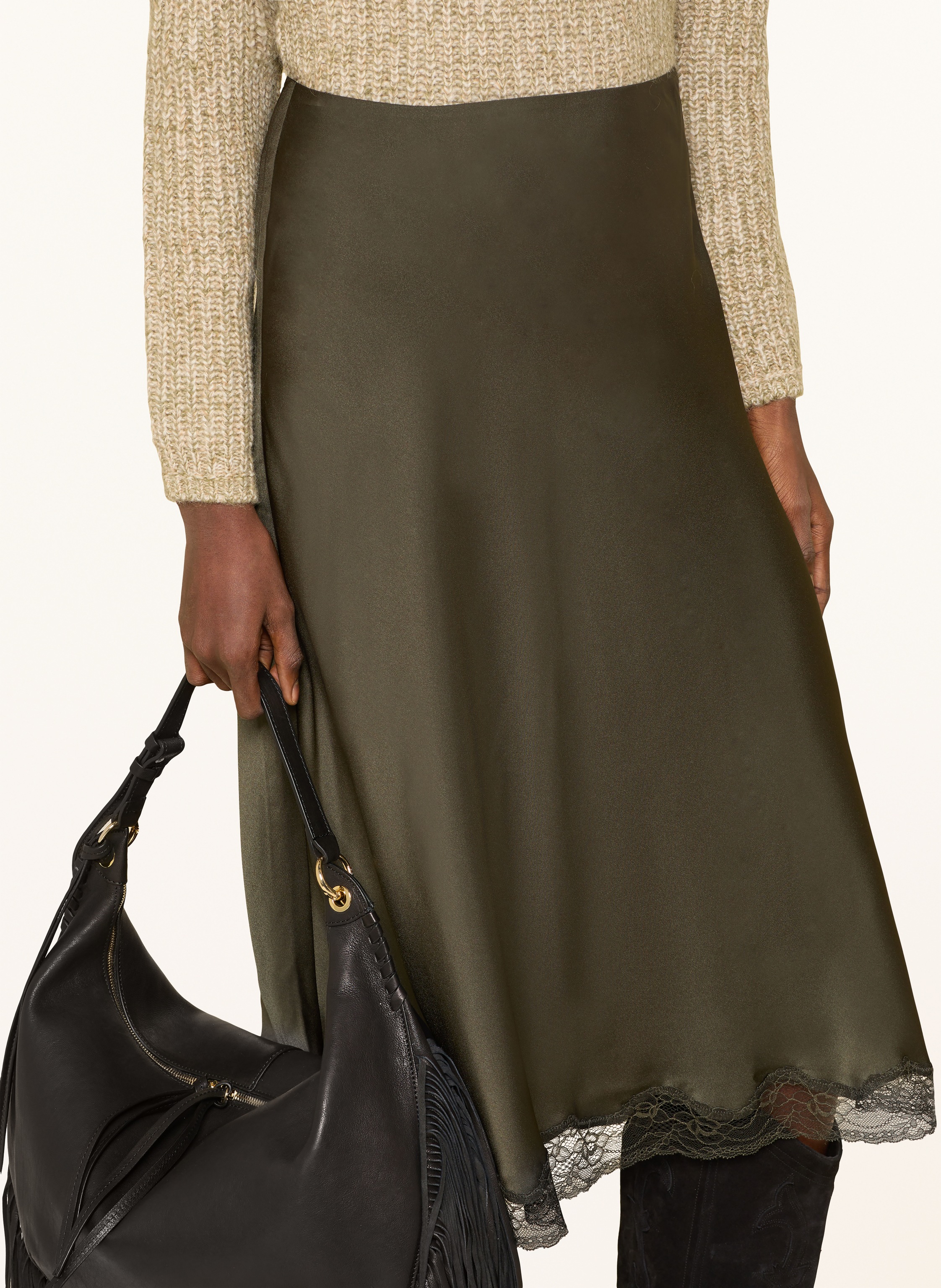 Thumbnail - Ba&Sh Satinrock Cyla Mit Spitze gruen