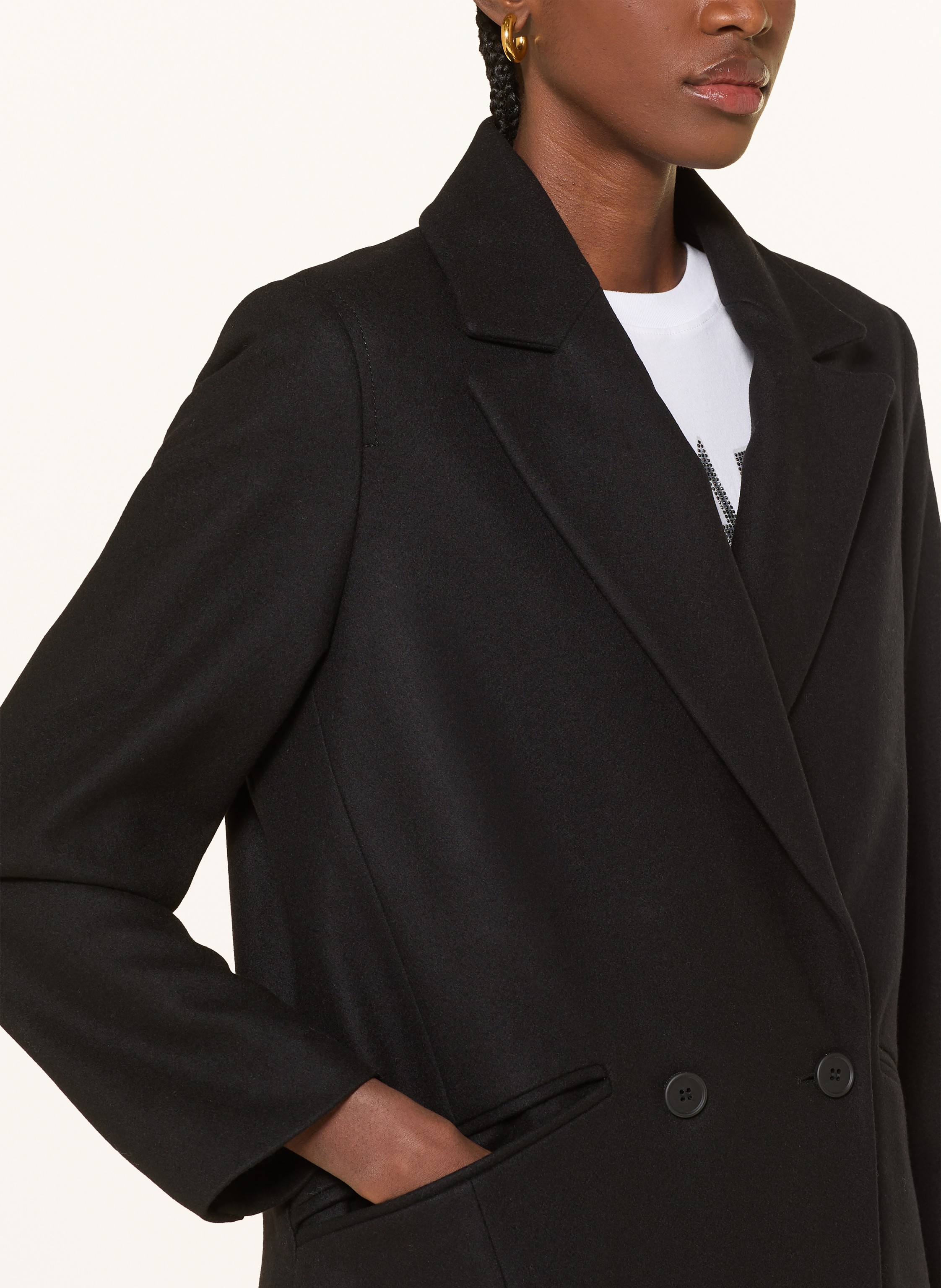 Thumbnail - Allsaints Wollmantel Nellie schwarz