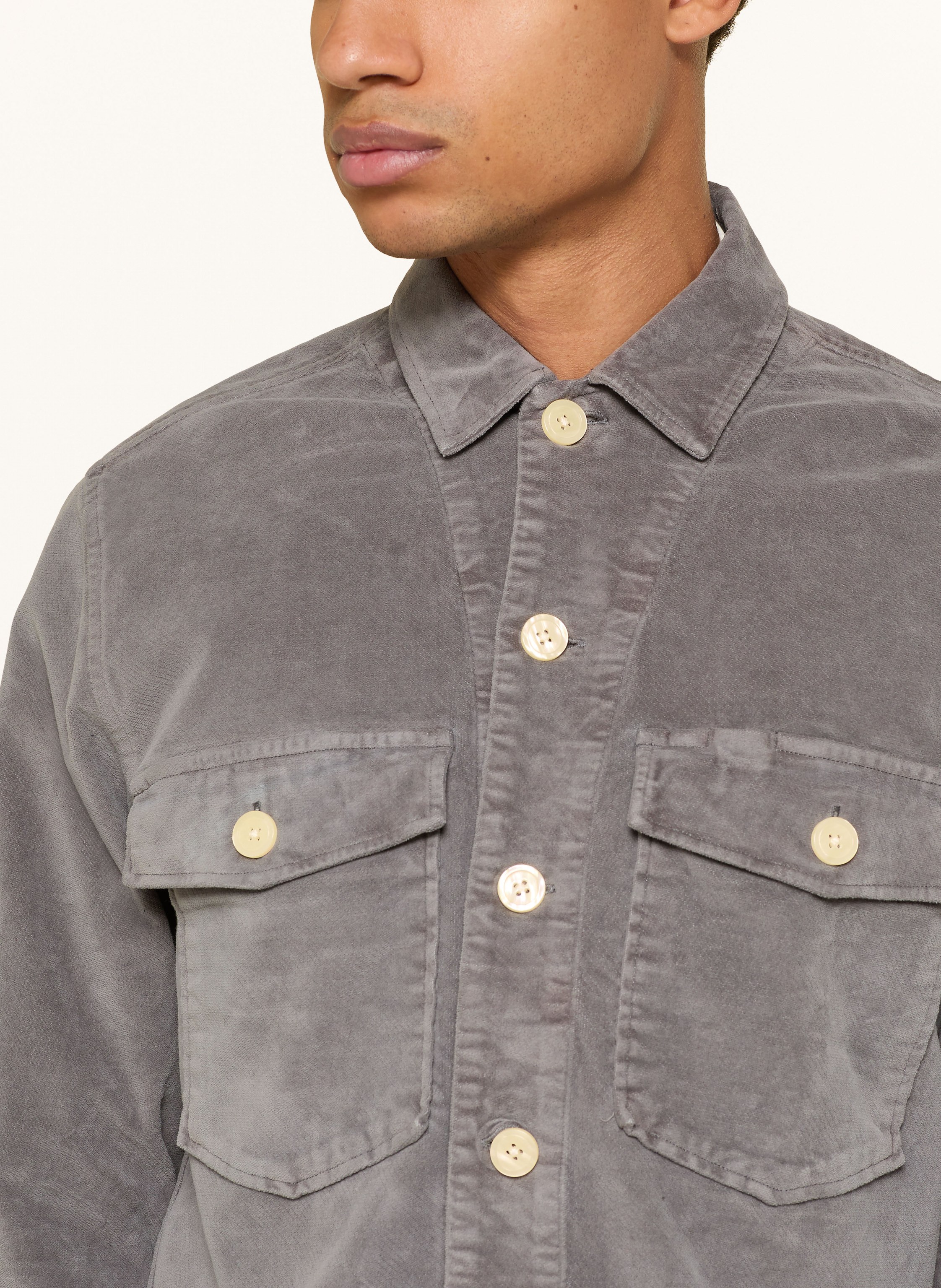 Thumbnail - Allsaints Samt-Overjacket Harrier grau