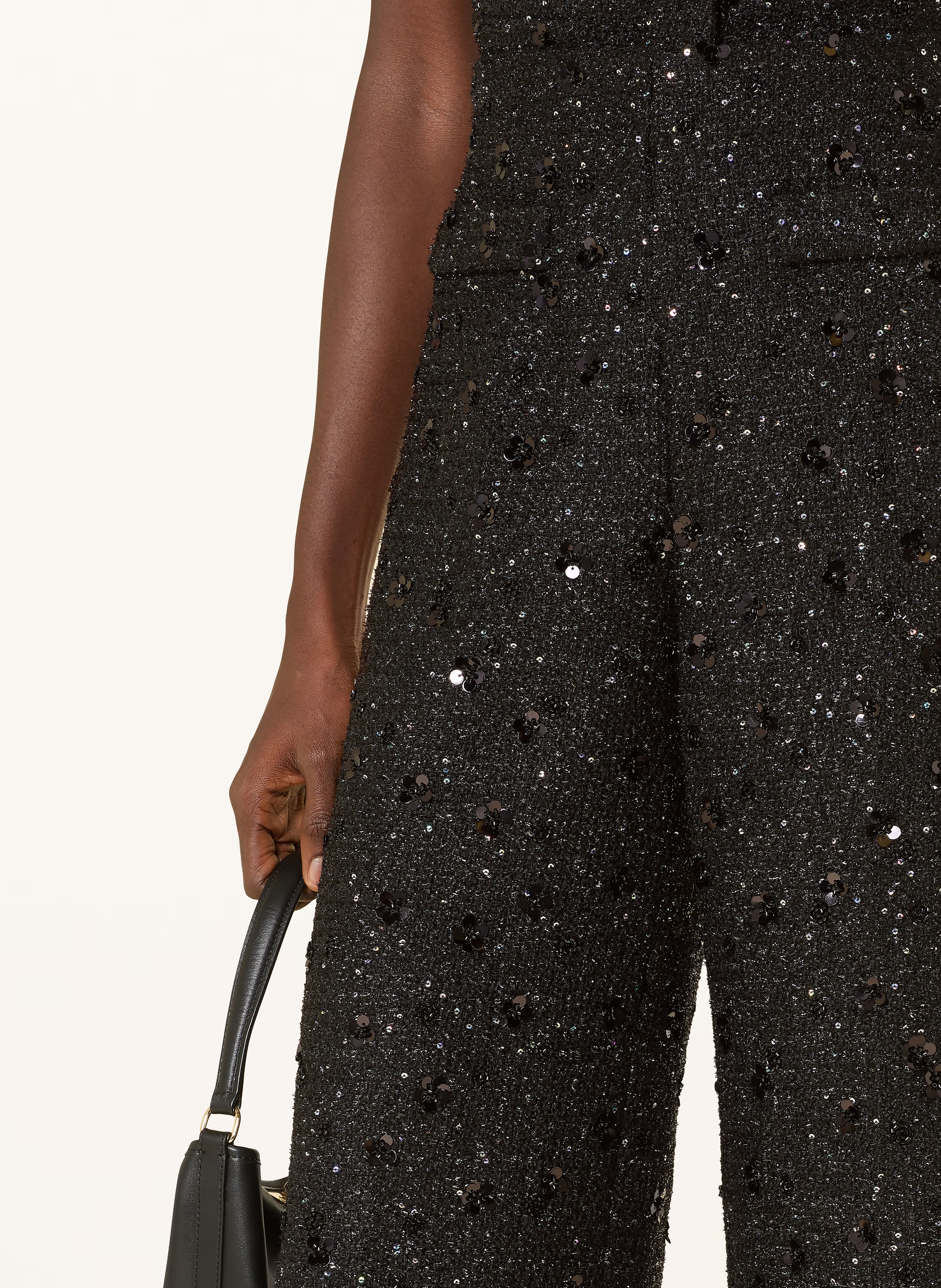 Thumbnail - Sandro Marlenehose Aus Tweed Mit Glitzergarn schwarz