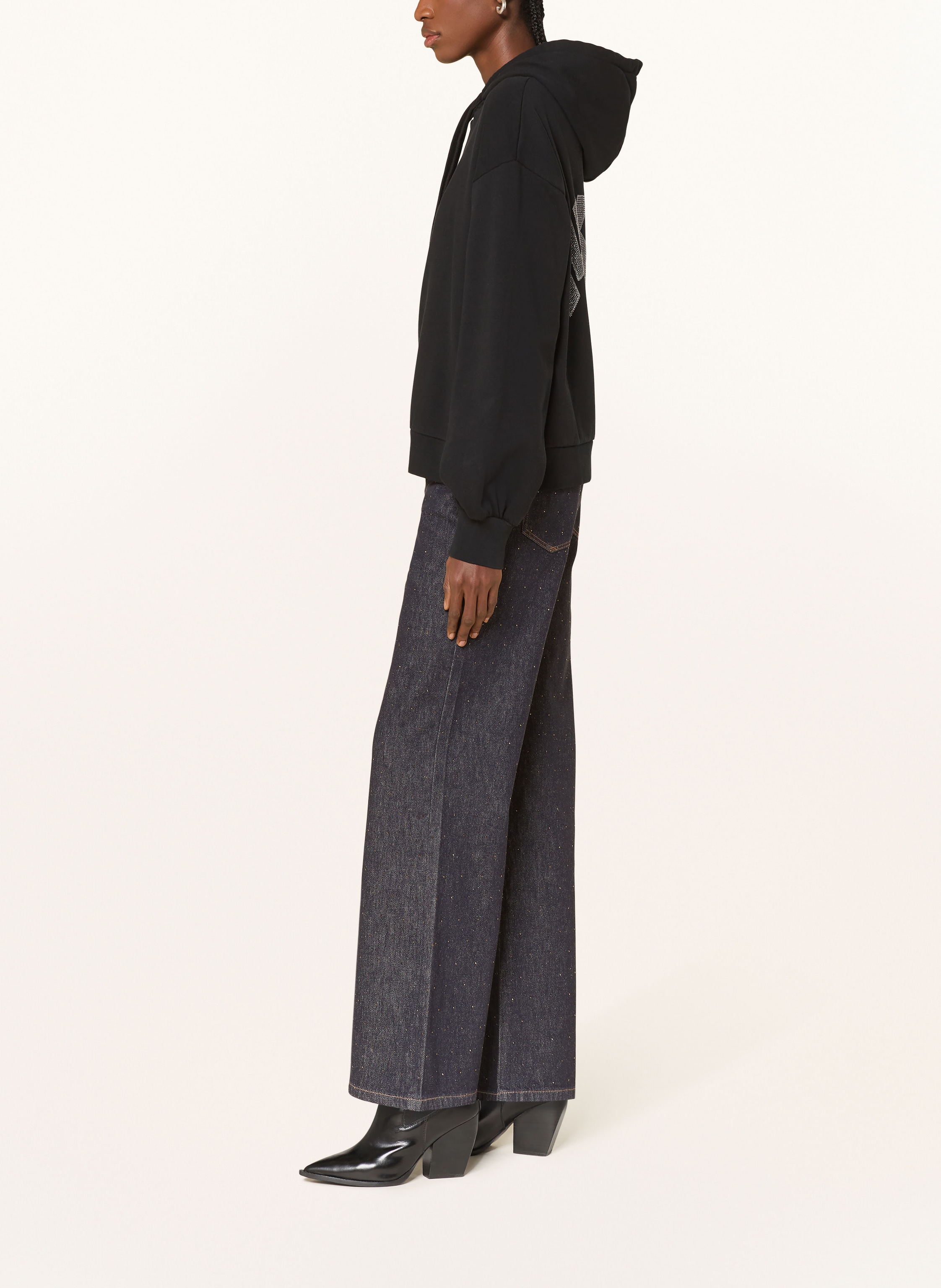 Thumbnail - Allsaints Hoodie Zinc Rhian Mit Schmucksteinen schwarz