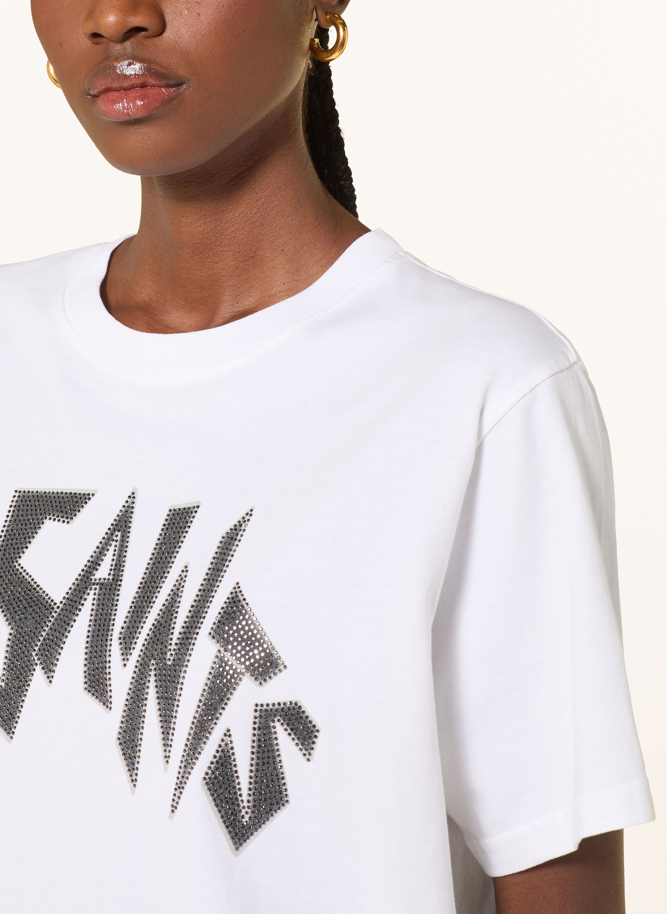 Thumbnail - Allsaints T-Shirt Zinc Mit Schmucksteinen weiss