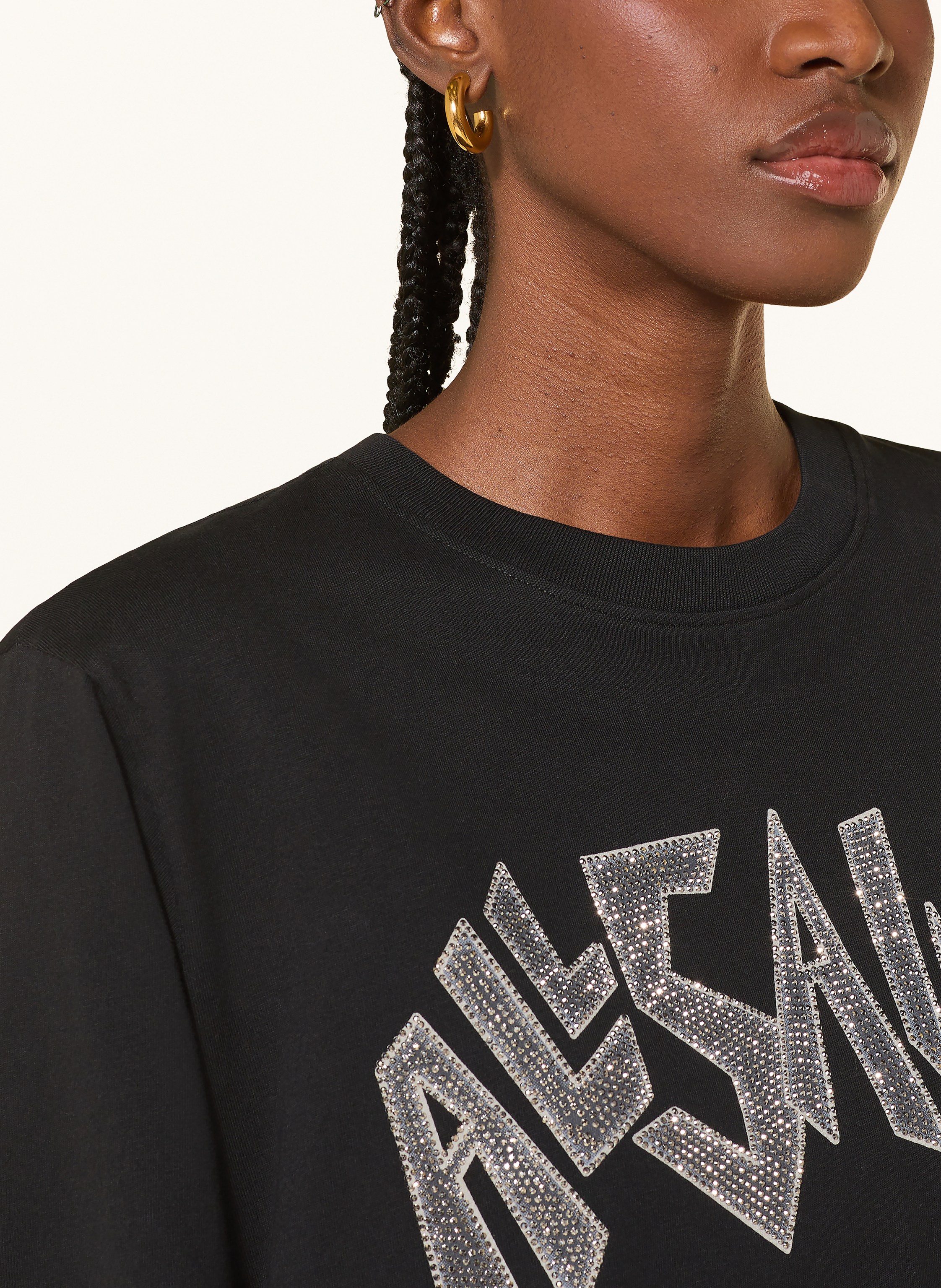 Thumbnail - Allsaints T-Shirt Zinc Mit Schmucksteinen schwarz