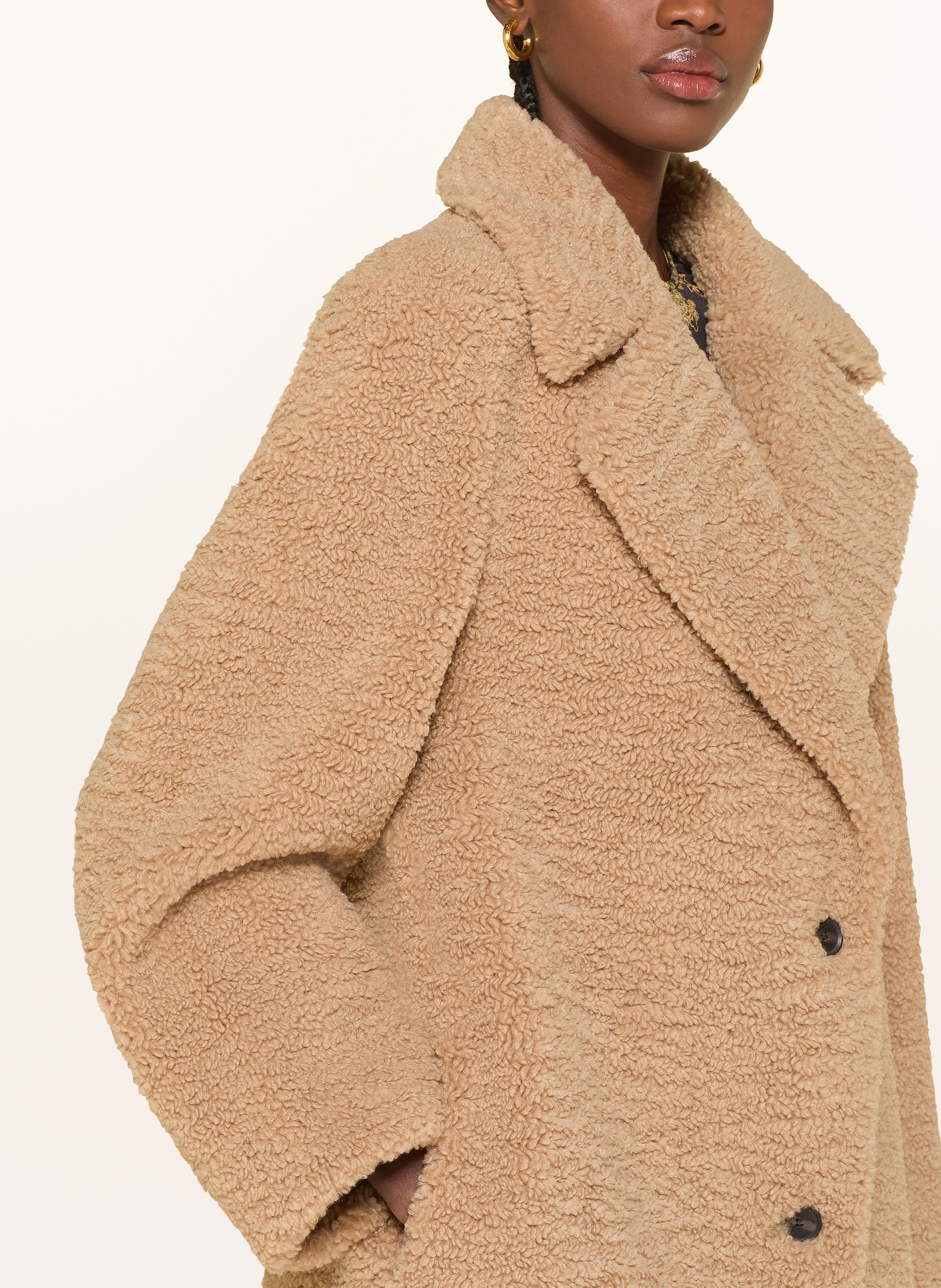 Thumbnail - Allsaints Teddyfell-Mantel Freddie beige