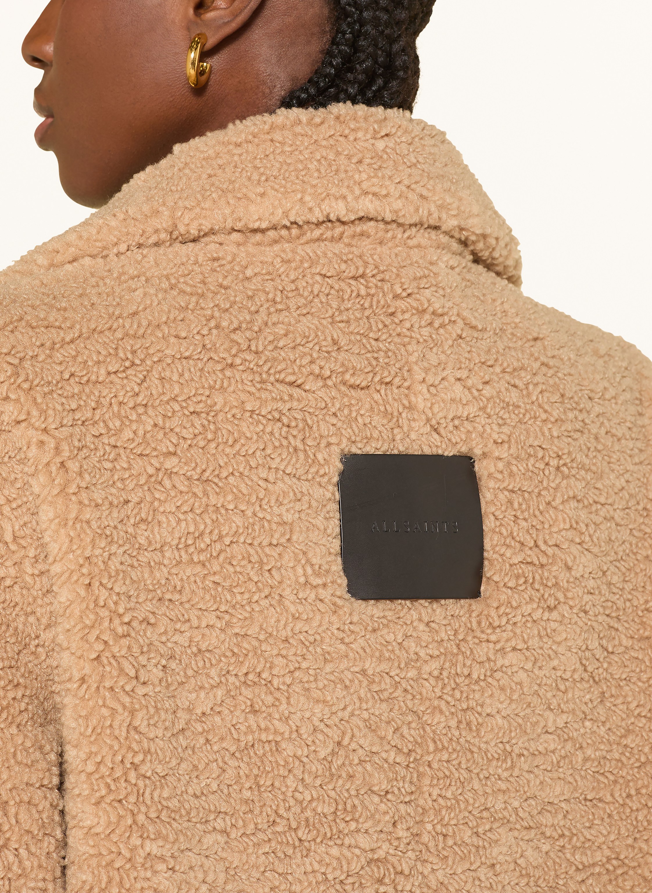 Thumbnail - Allsaints Teddyfell-Mantel Freddie beige