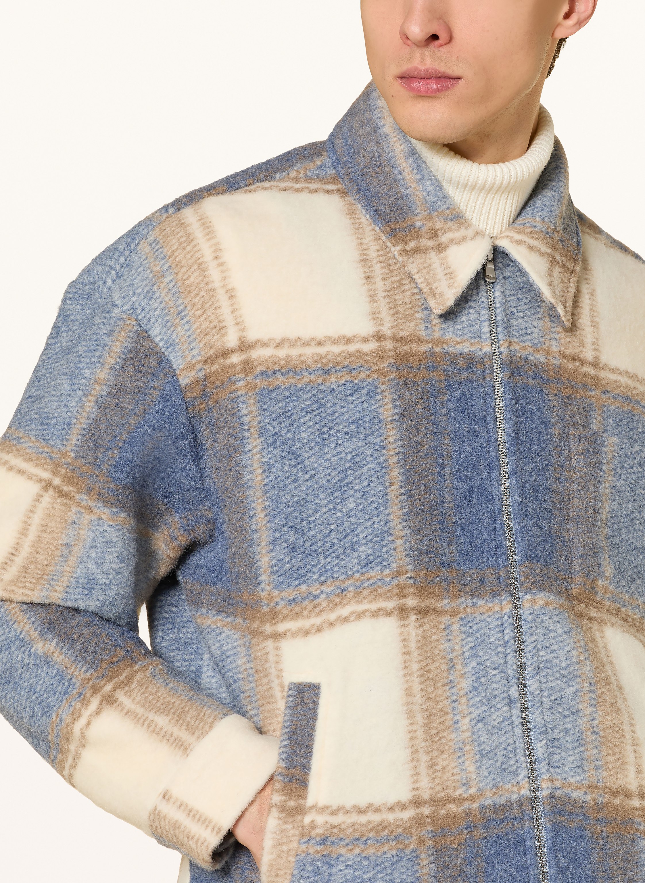 Thumbnail - Reiss Flanell-Overjacket Morton blau