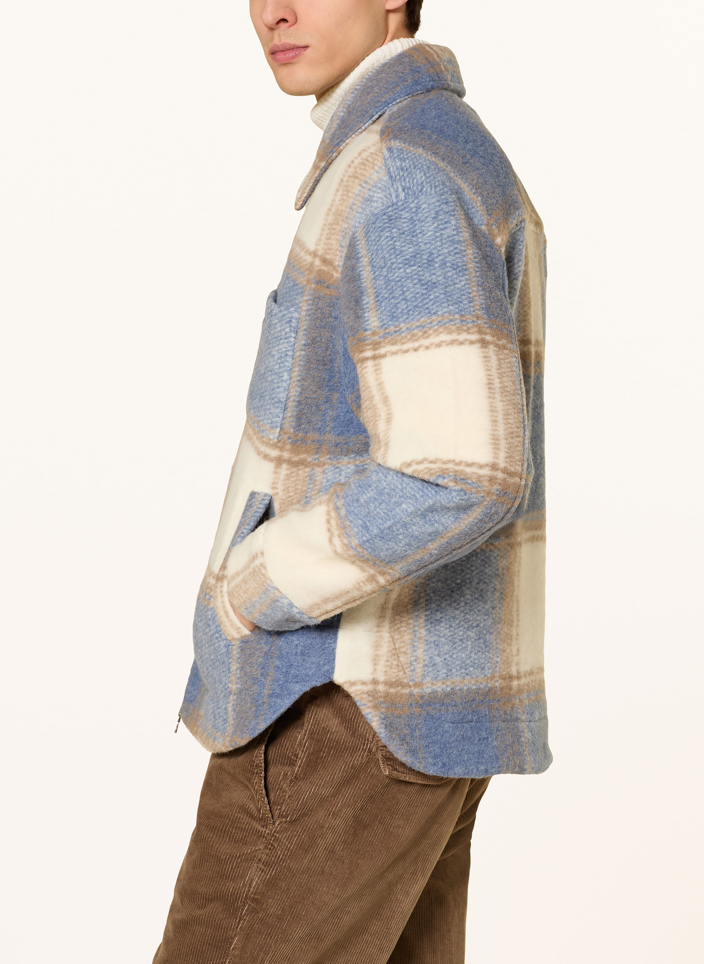 Thumbnail - Reiss Flanell-Overjacket Morton blau