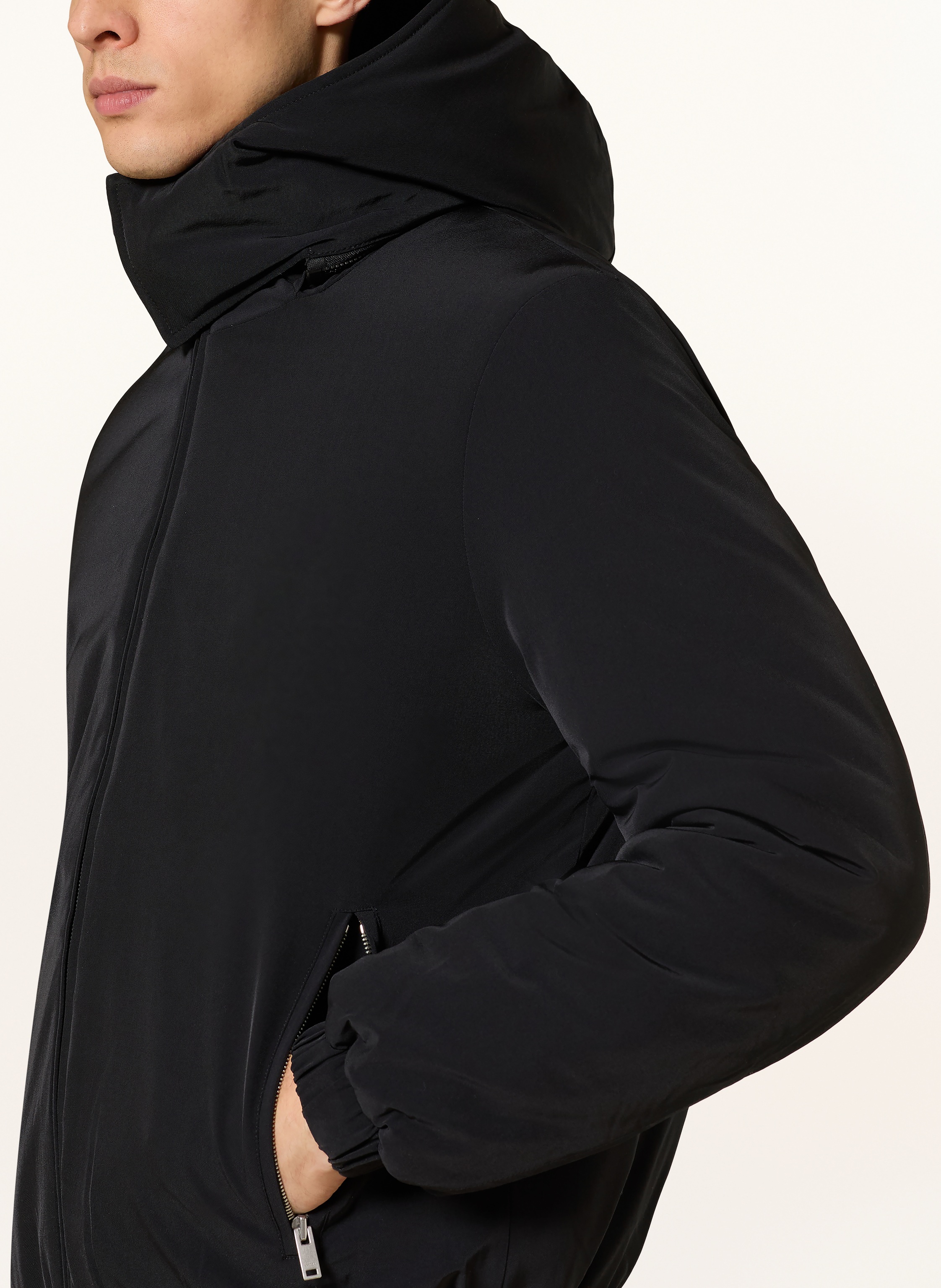 Thumbnail - Sandro Jacke Mit Abnehmbarer Kapuze schwarz