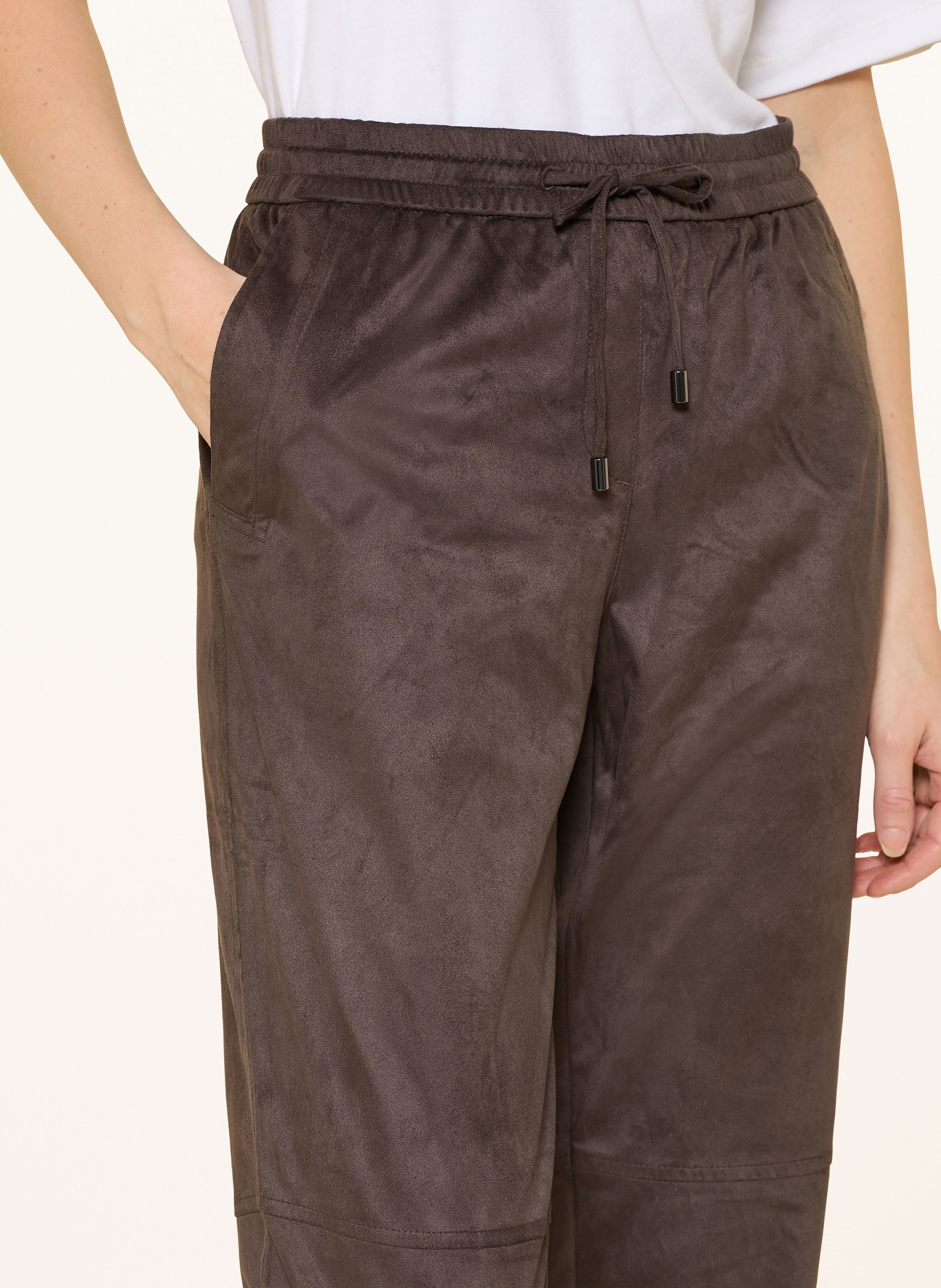 Thumbnail - Comma Hose In Lederoptik braun