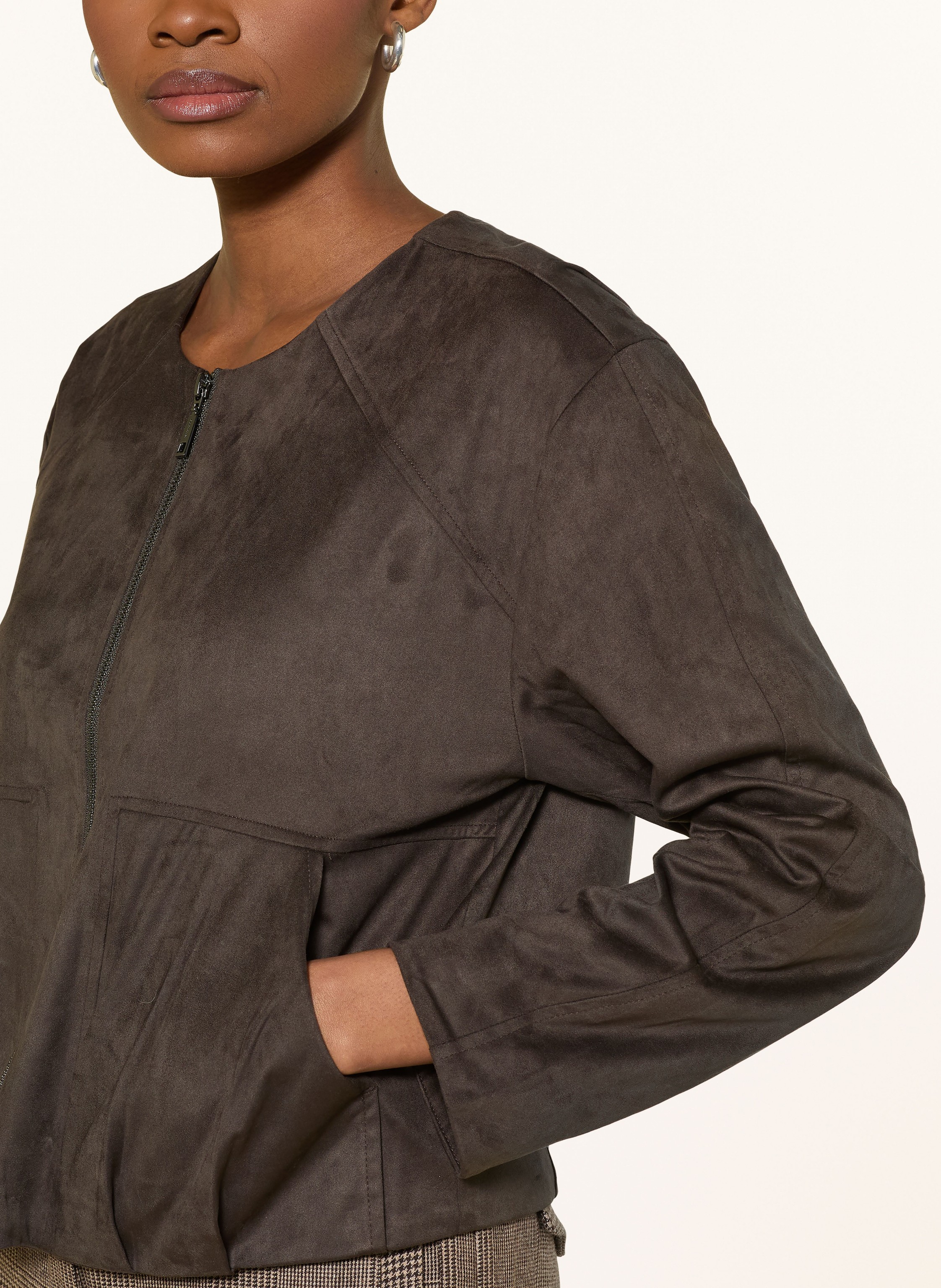 Thumbnail - Comma Jacke In Lederoptik braun