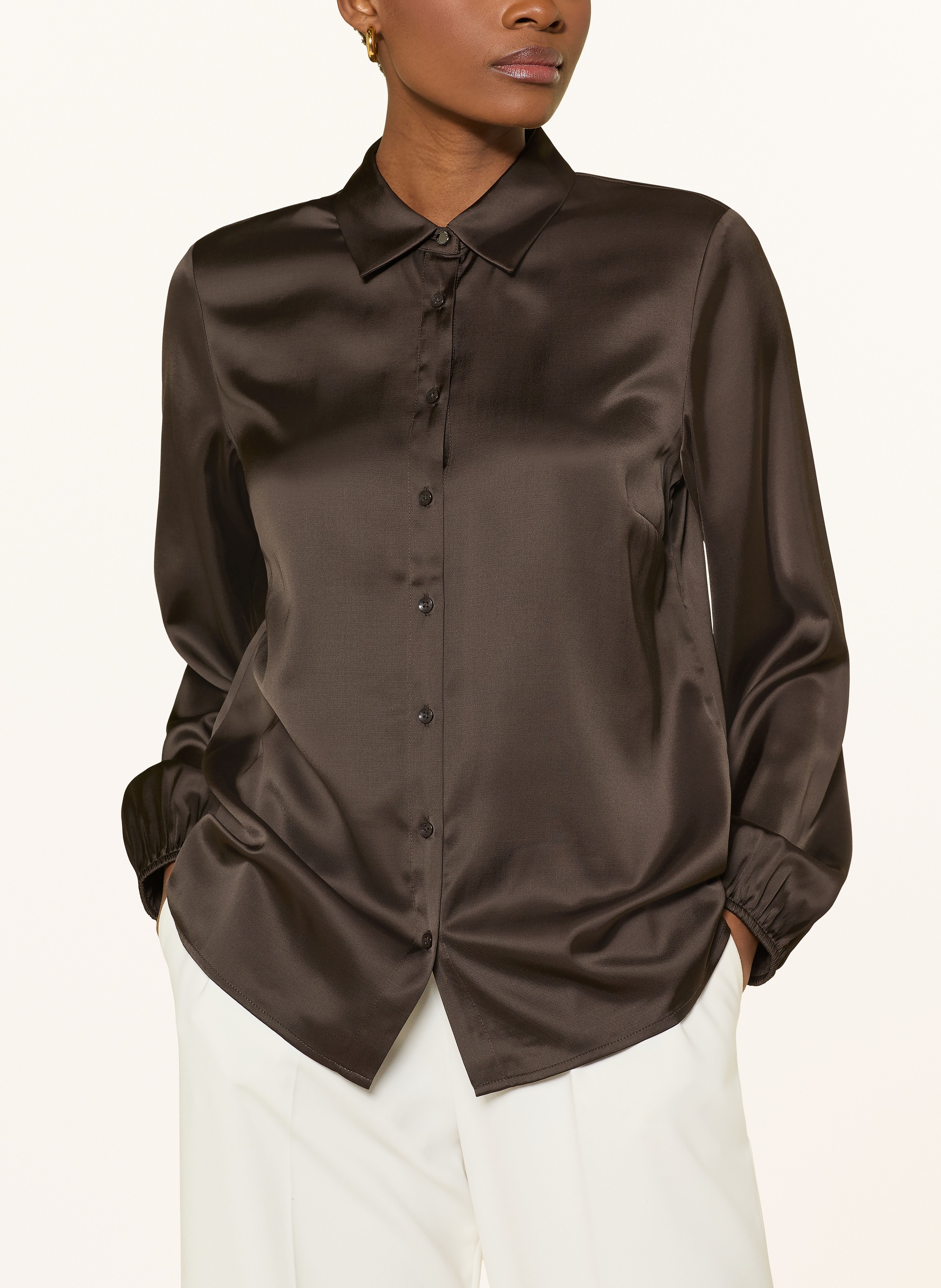 Thumbnail - Comma Hemdbluse Aus Satin braun