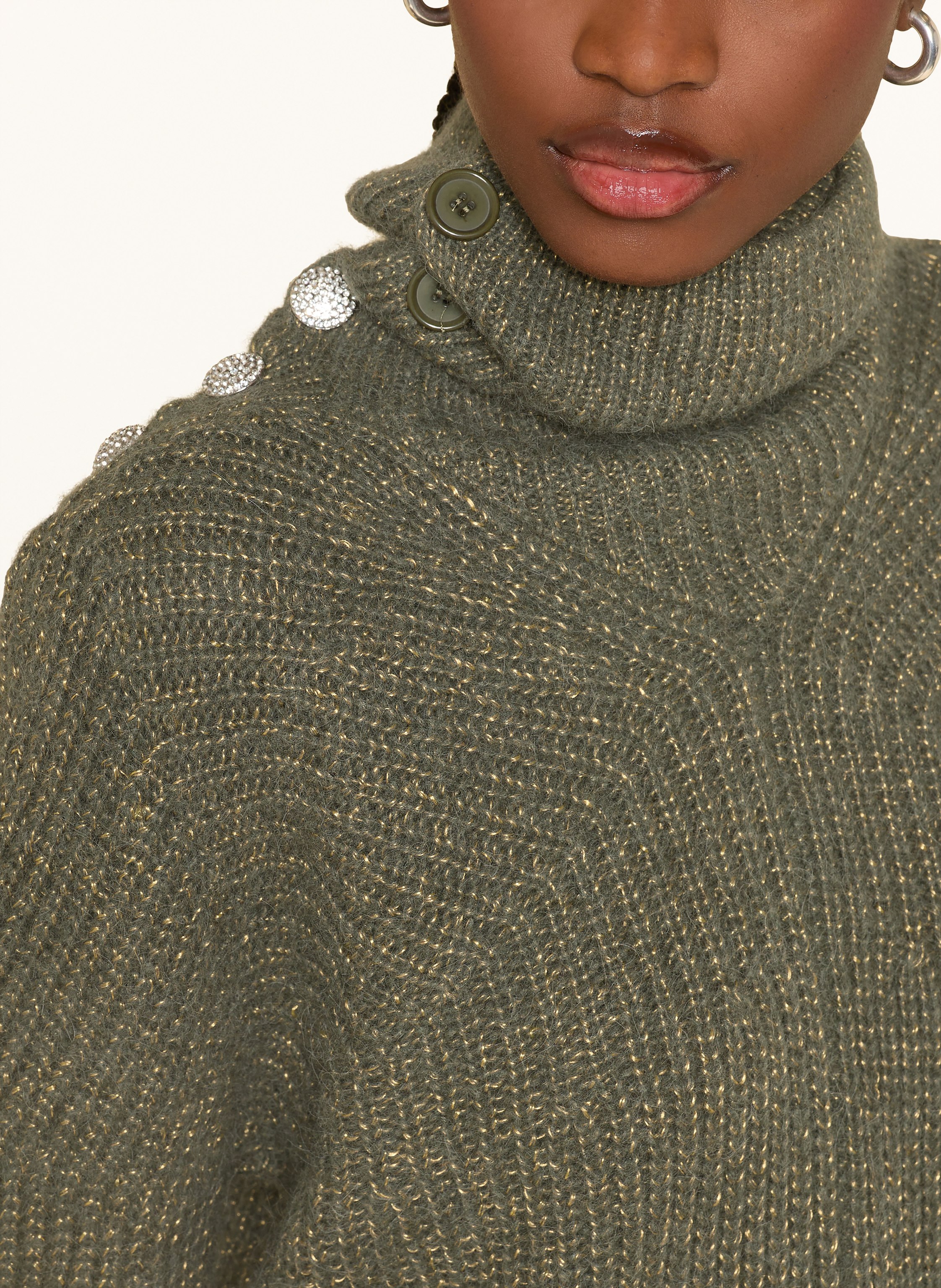 Thumbnail - Ba&Sh Pullover Roumane Mit Alpaka gruen