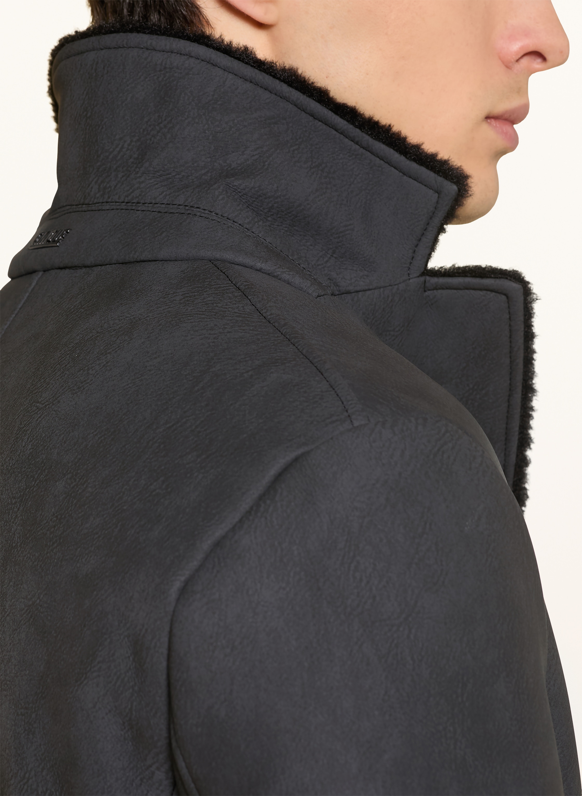 Thumbnail - Cinque Mantel Cilord In Lederoptik schwarz