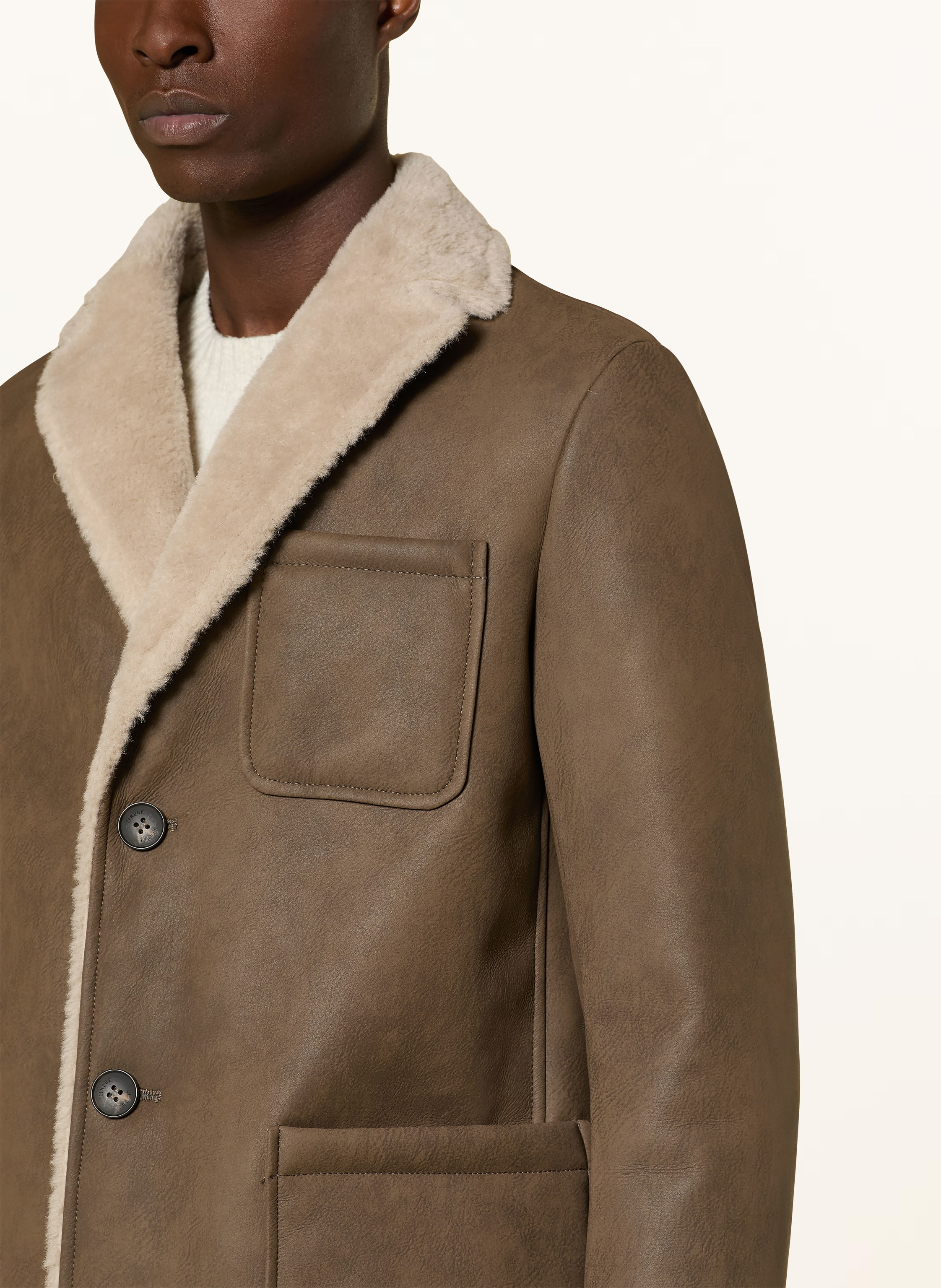 Thumbnail - Cinque Mantel Cilord In Lederoptik braun