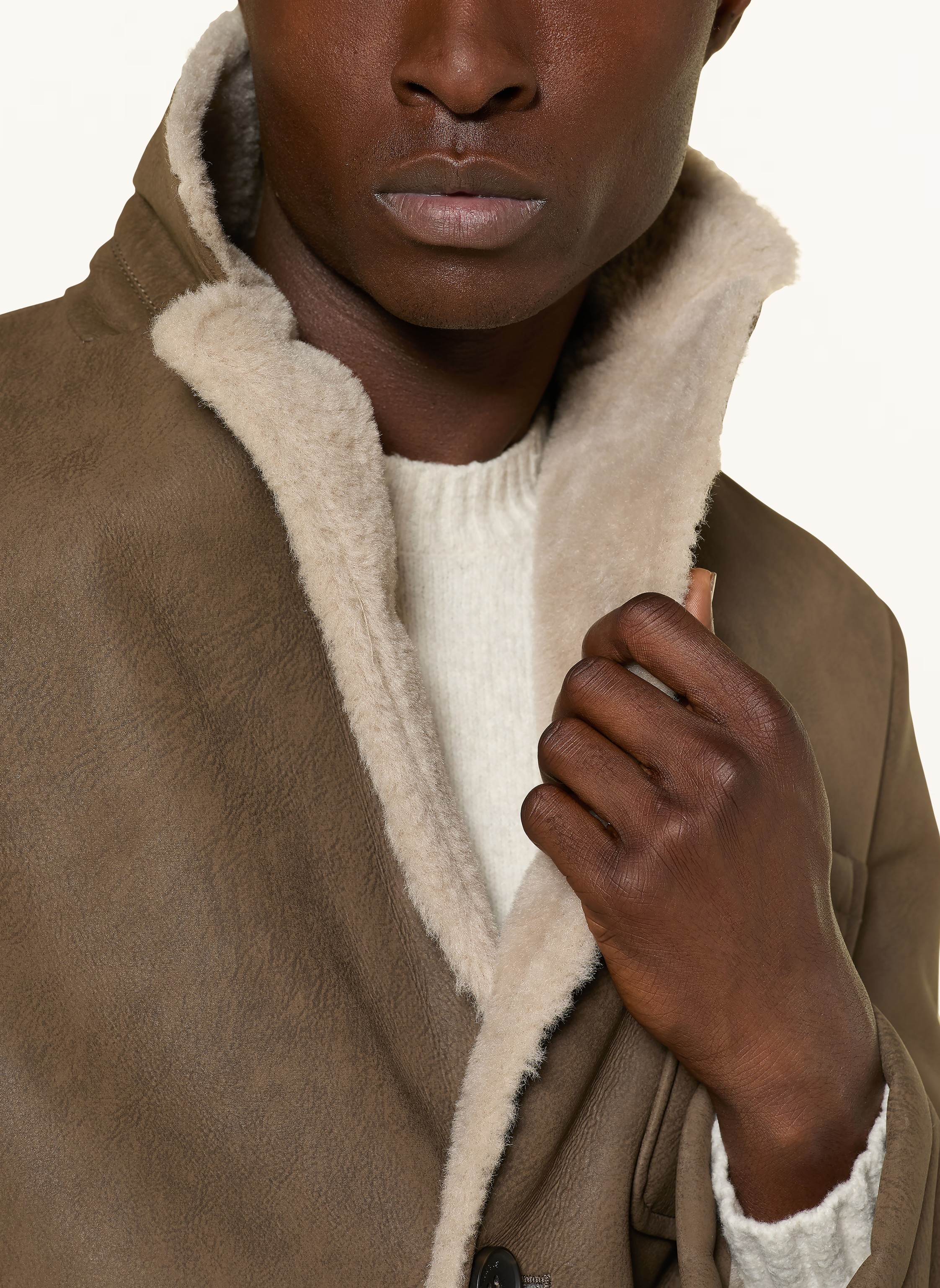 Thumbnail - Cinque Mantel Cilord In Lederoptik braun