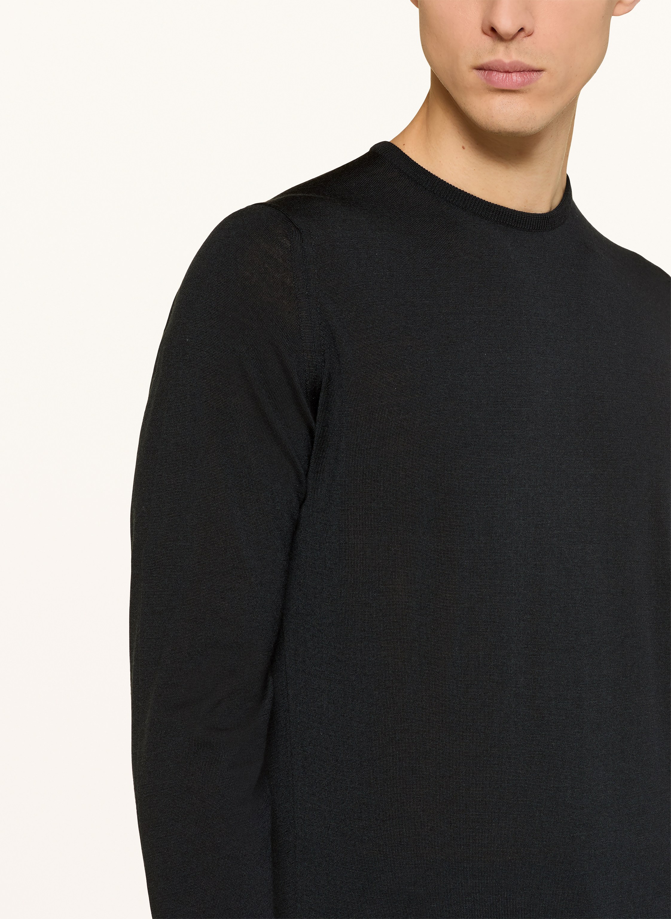 Thumbnail - John Smedley Pullover Aus Merinowolle schwarz