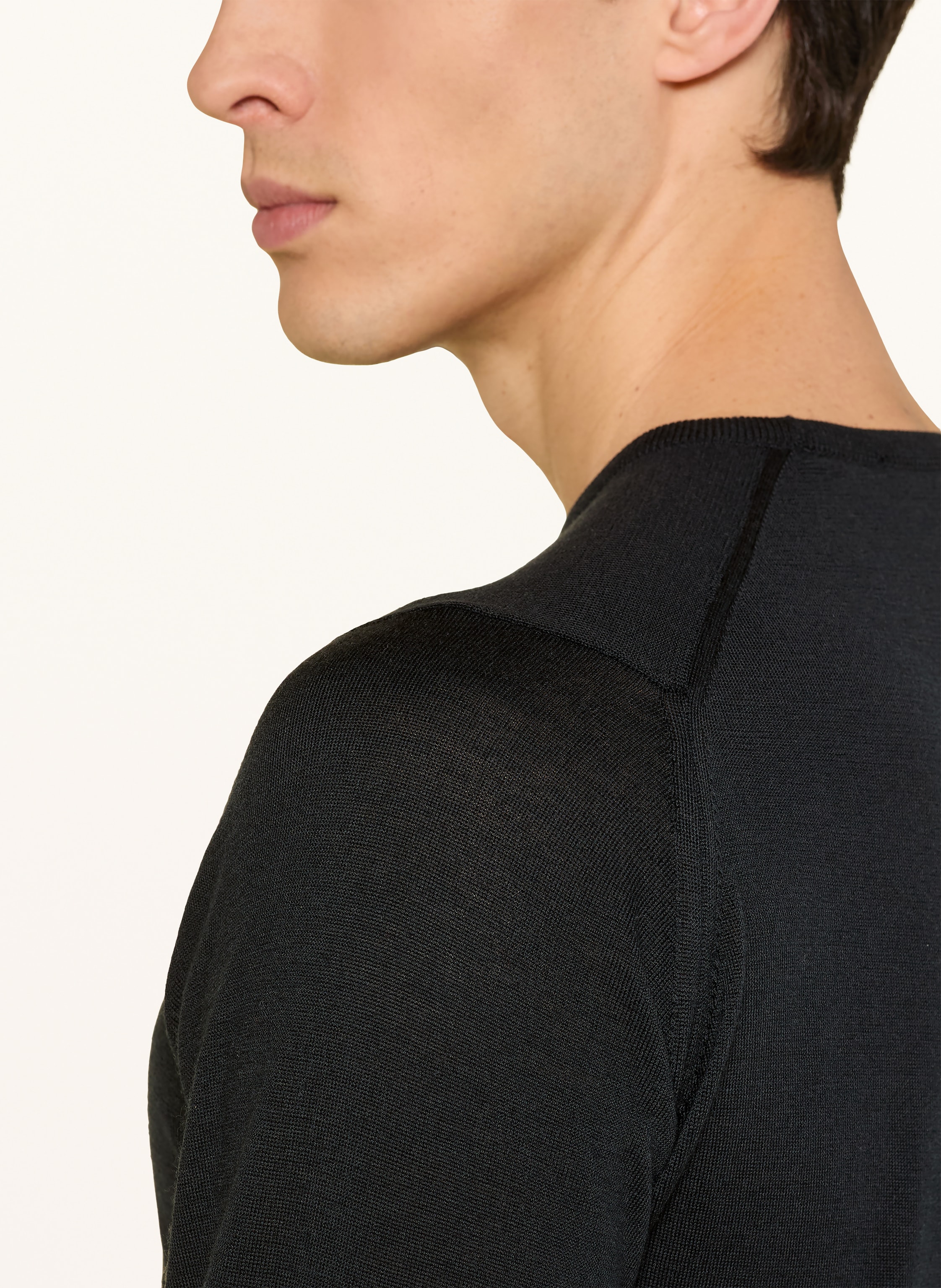 Thumbnail - John Smedley Pullover Aus Merinowolle schwarz