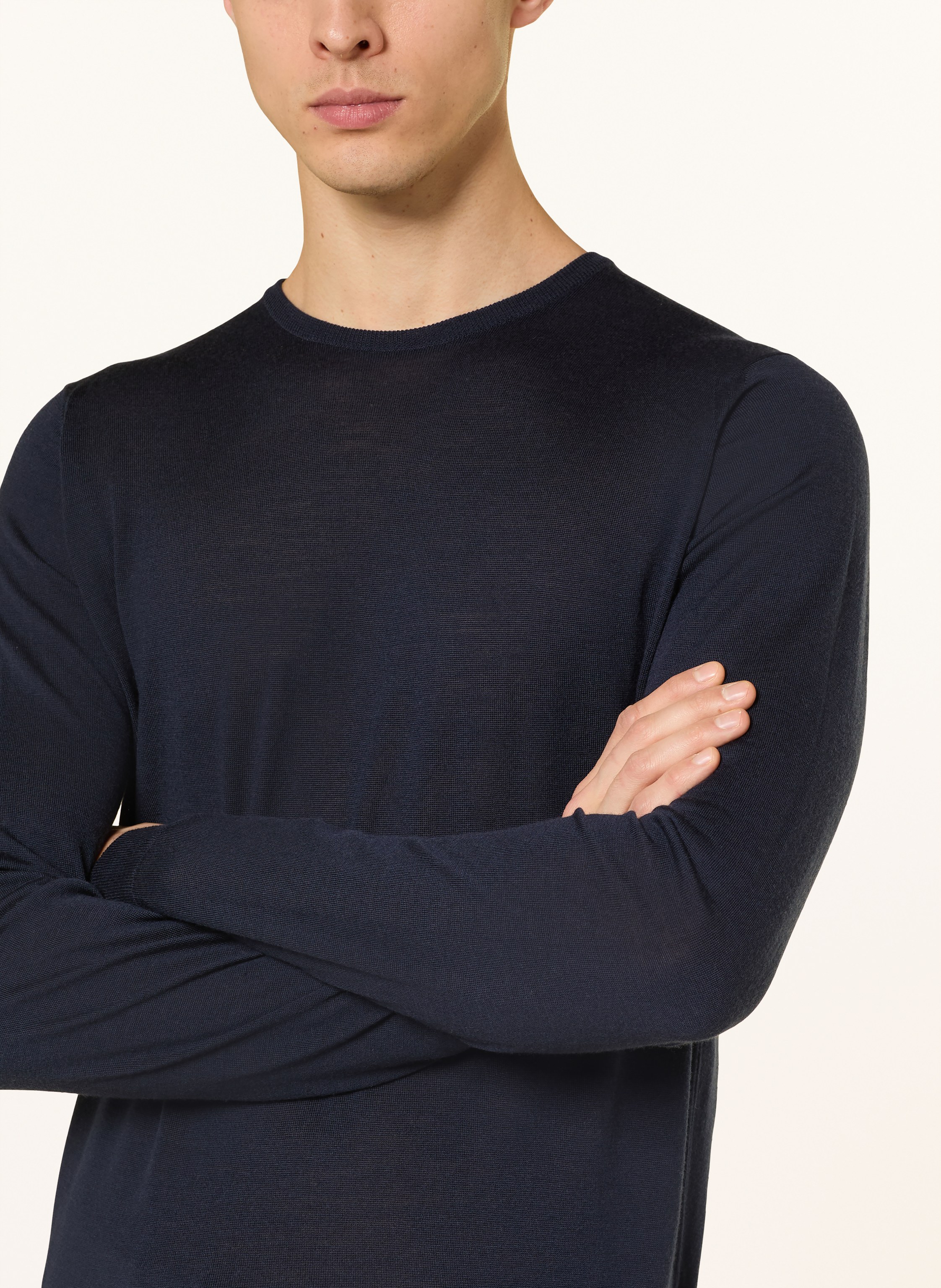 Thumbnail - John Smedley Pullover Aus Merinowolle blau
