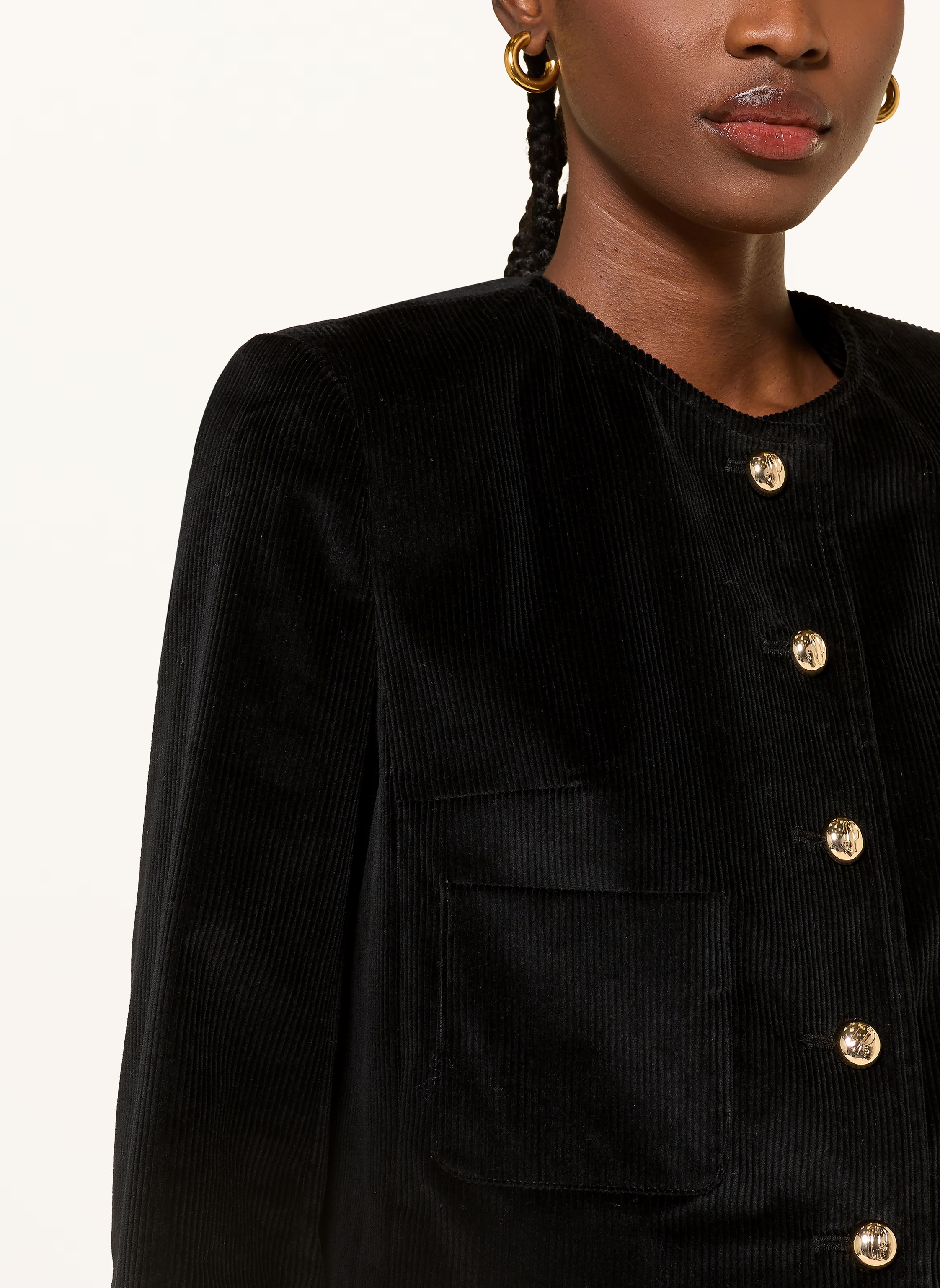 Thumbnail - Claudie Pierlot Kastenjacke Aus Cord schwarz