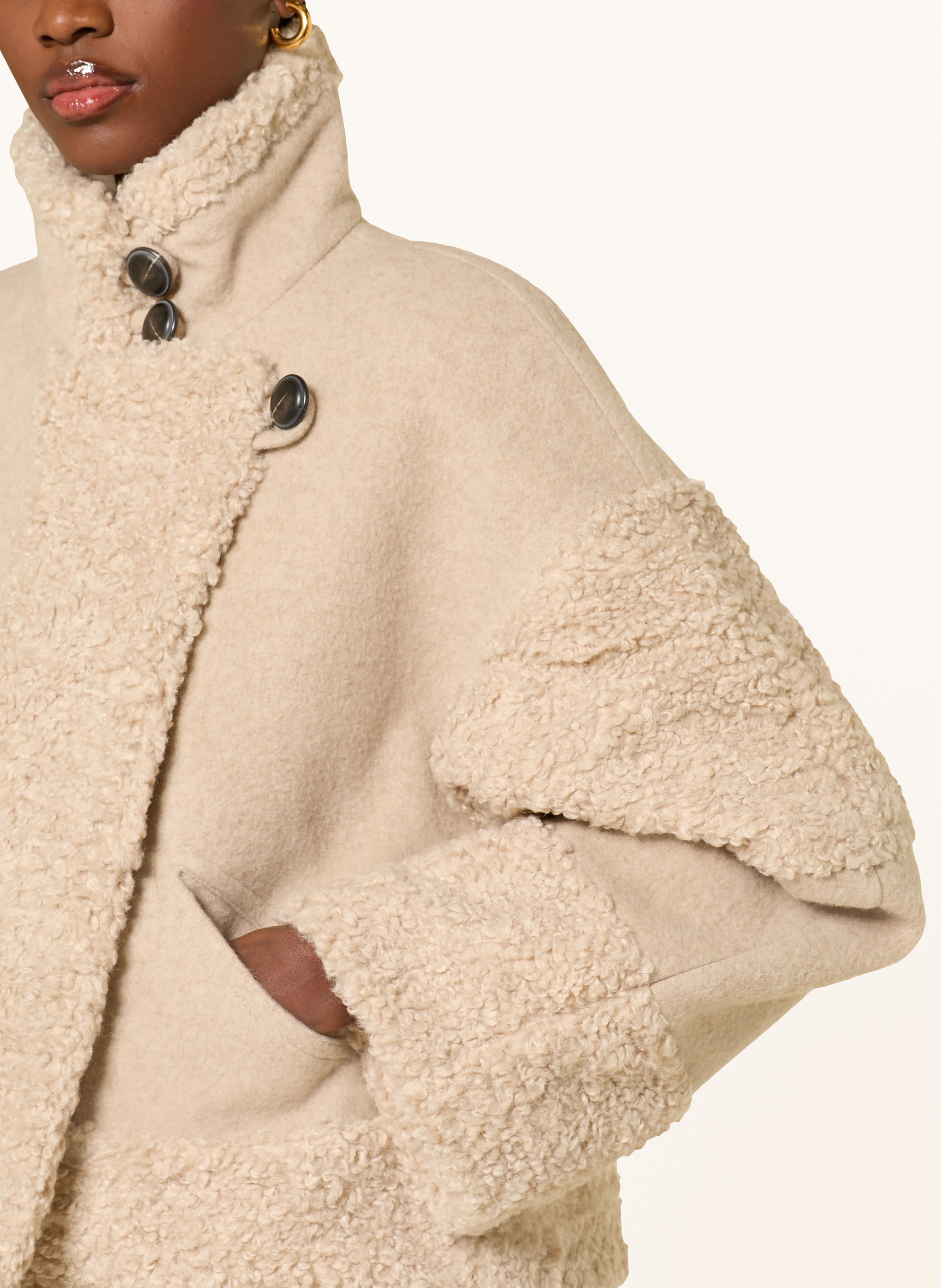 Thumbnail - Ba&Sh Jacke Fleet Im Materialmix weiss