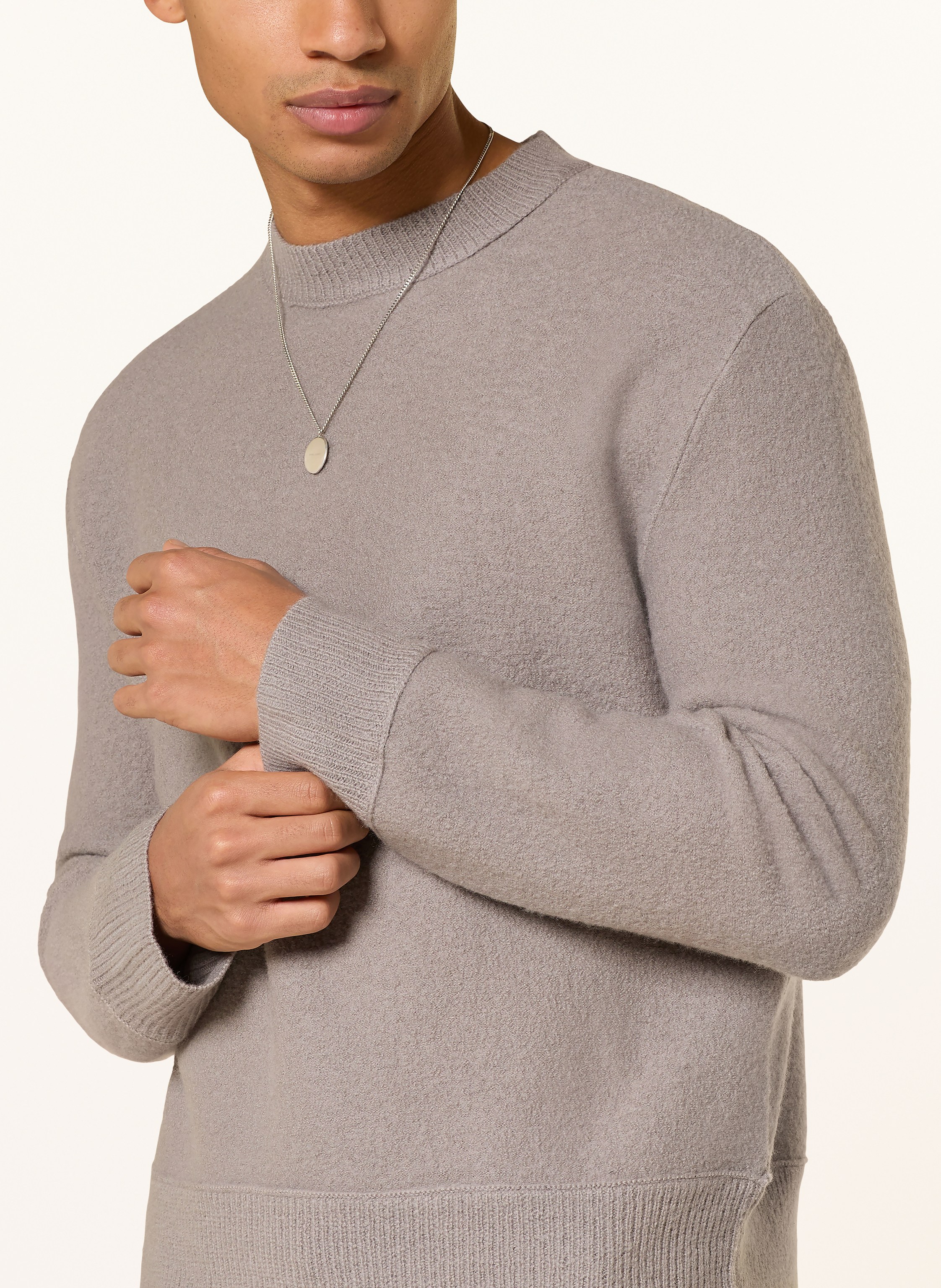 Thumbnail - Allsaints Pullover Marko Aus Merinowolle grau