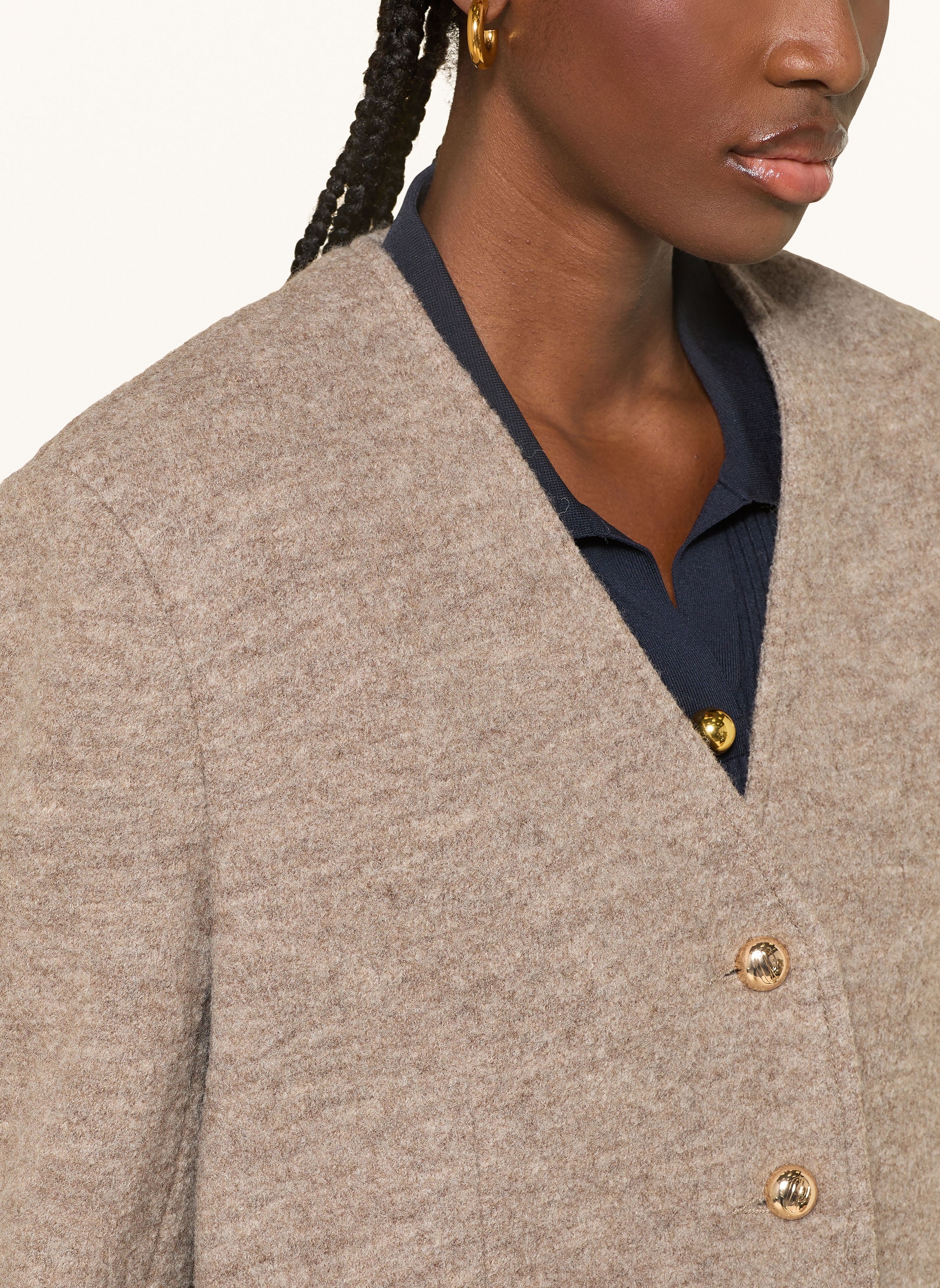 Thumbnail - Claudie Pierlot Overjacket Victoria Heather beige